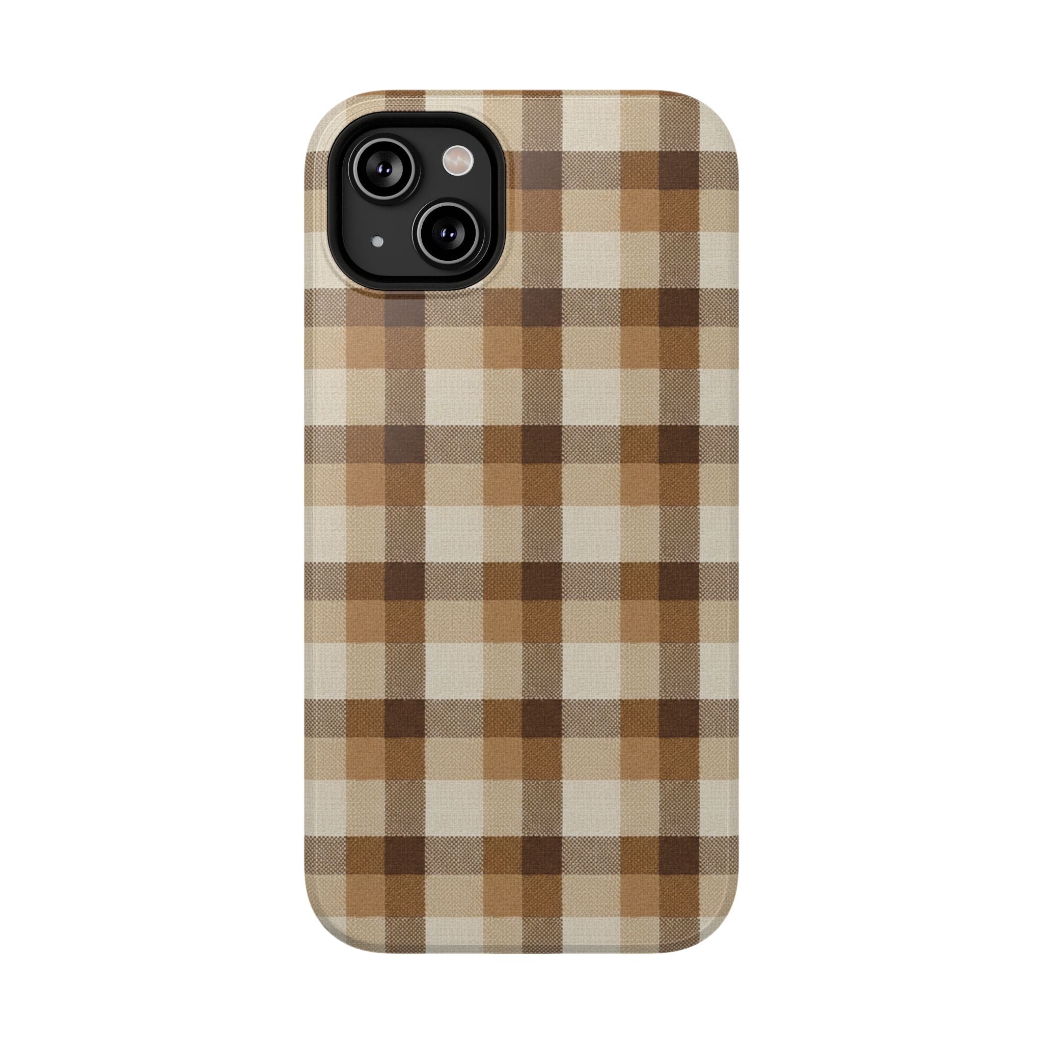 Brown Plaid Pattern Impact-Resistant Case | Checkered Phone Case