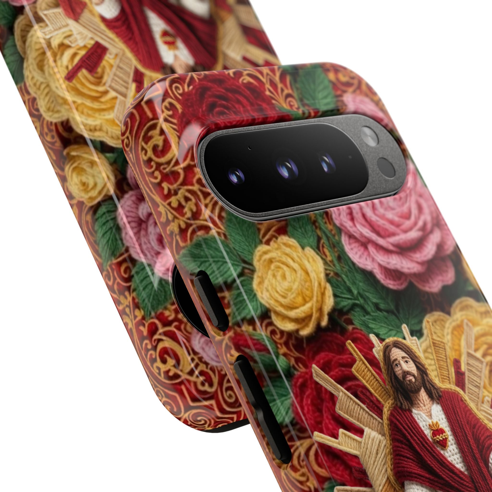Jesus Resurrection faux-yarn phone case | Resurrection artwork phone case
