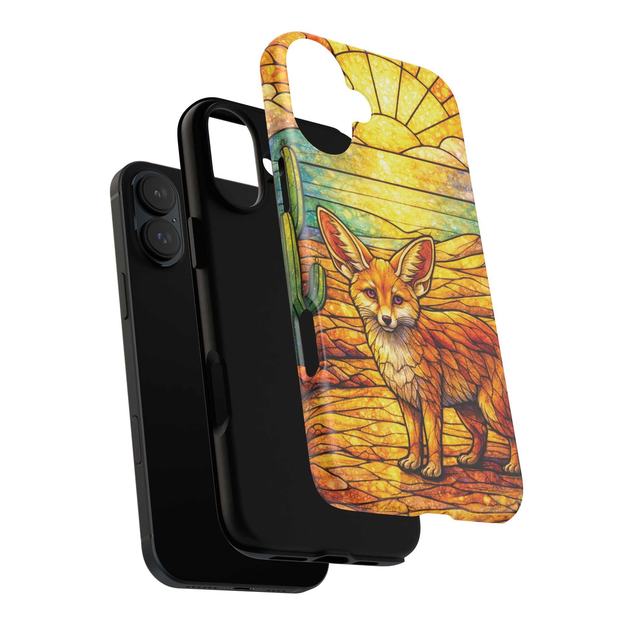 Desert Fox Stained Glass Phone Case — Galaxy & iPhone Pixel Compatible