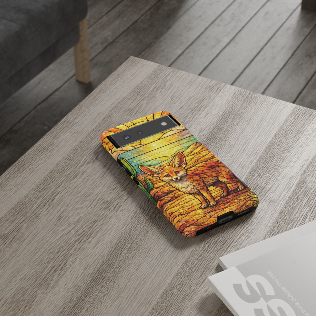 Desert Fox Stained Glass Phone Case — Galaxy & iPhone Pixel Compatible