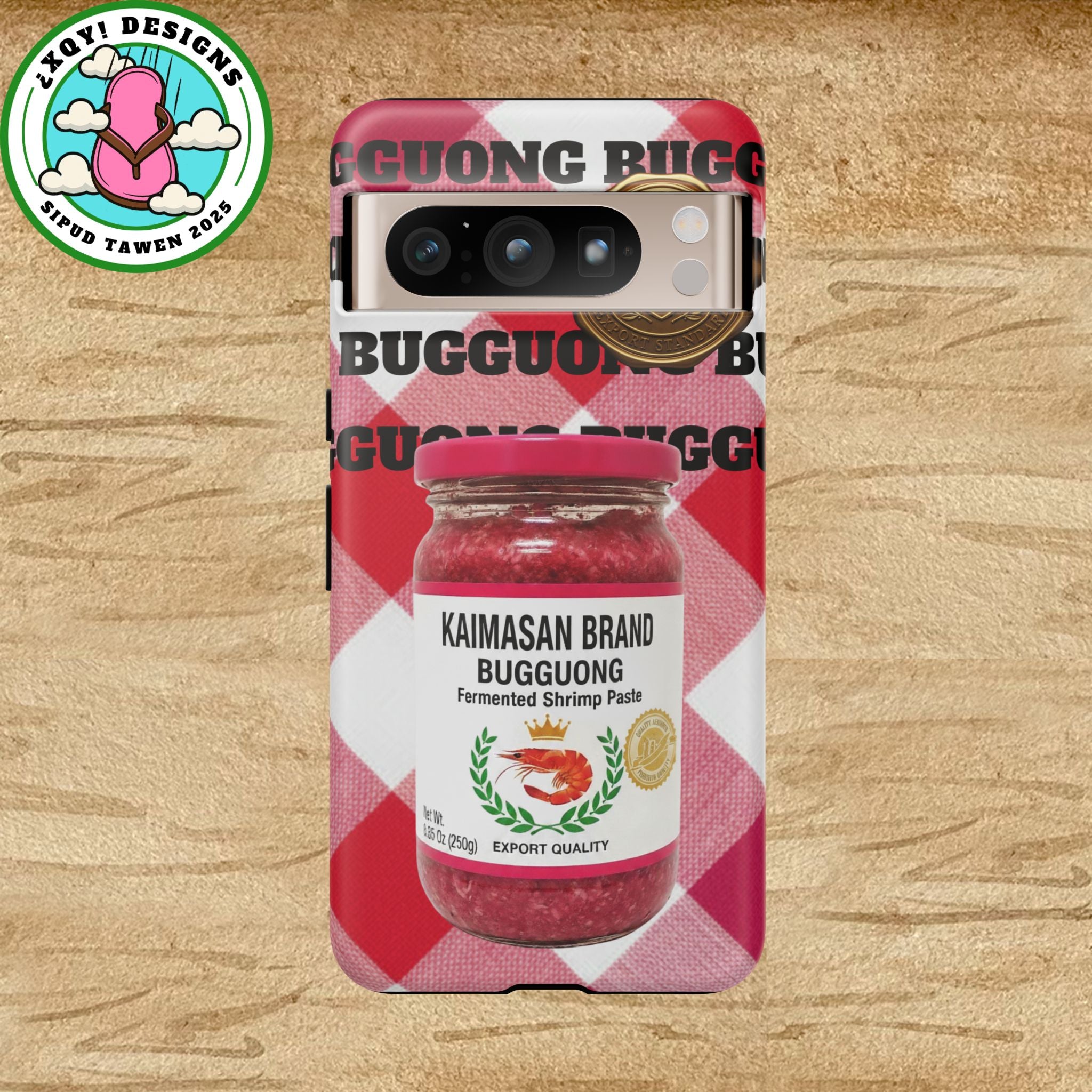 Red Gingham Phone Case Filipino Food Lover Gingham Pattern Phone Accessory Foodie Philippine Cuisine Lover Gift for Foodies