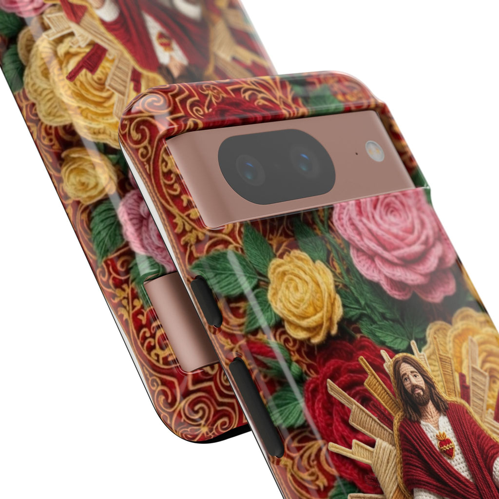 Jesus Resurrection faux-yarn phone case | Resurrection artwork phone case