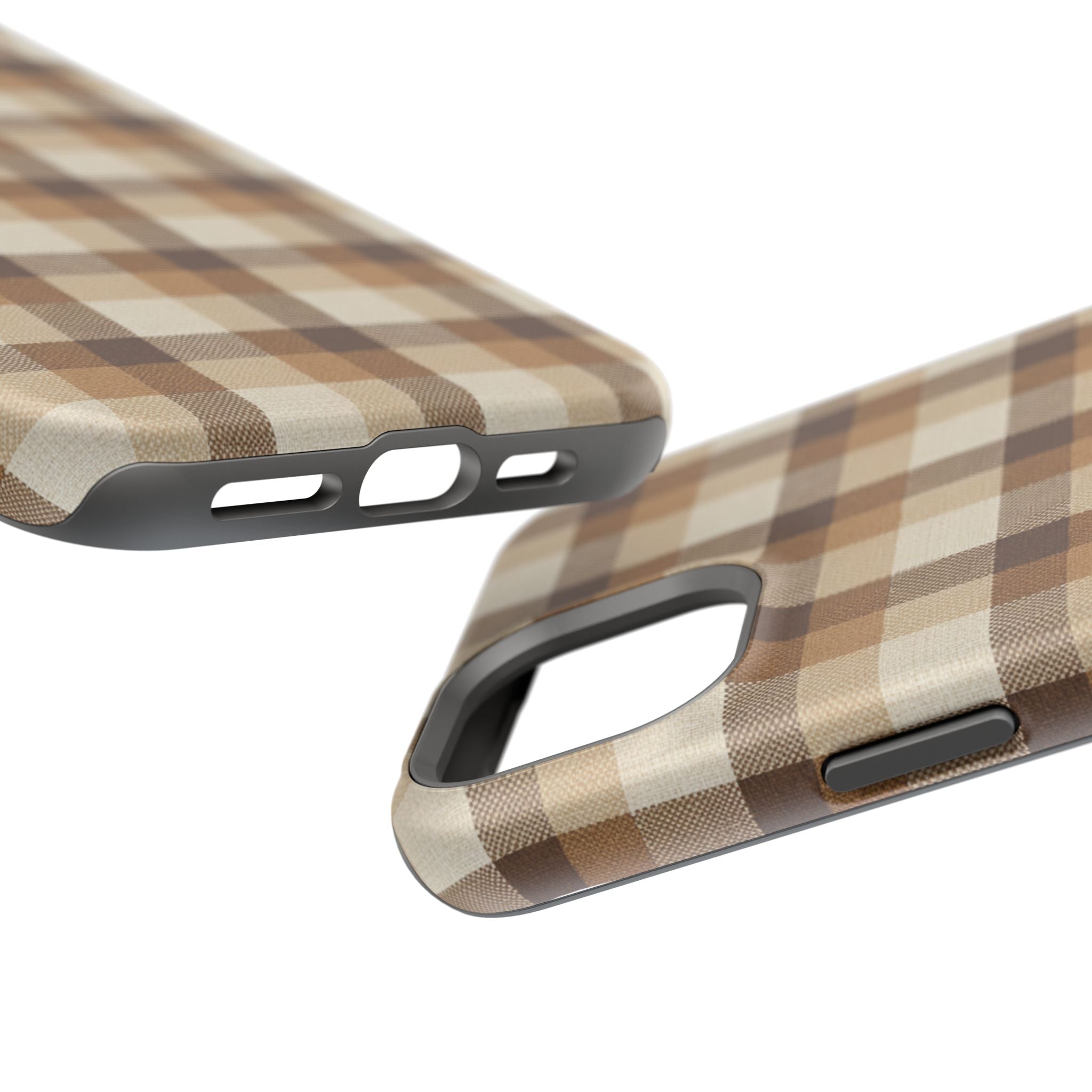 Brown Plaid Pattern Impact-Resistant Case | Checkered Phone Case