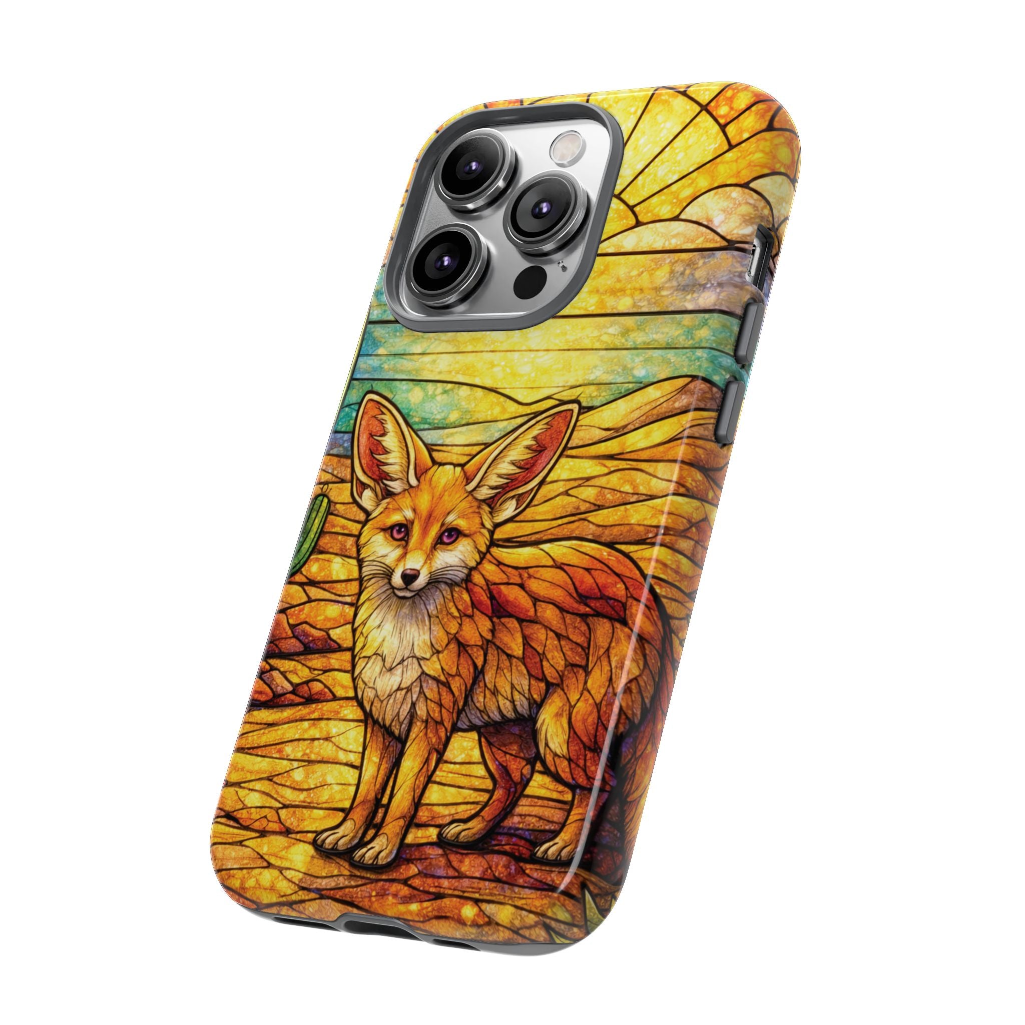 Desert Fox Stained Glass Phone Case — Galaxy & iPhone Pixel Compatible