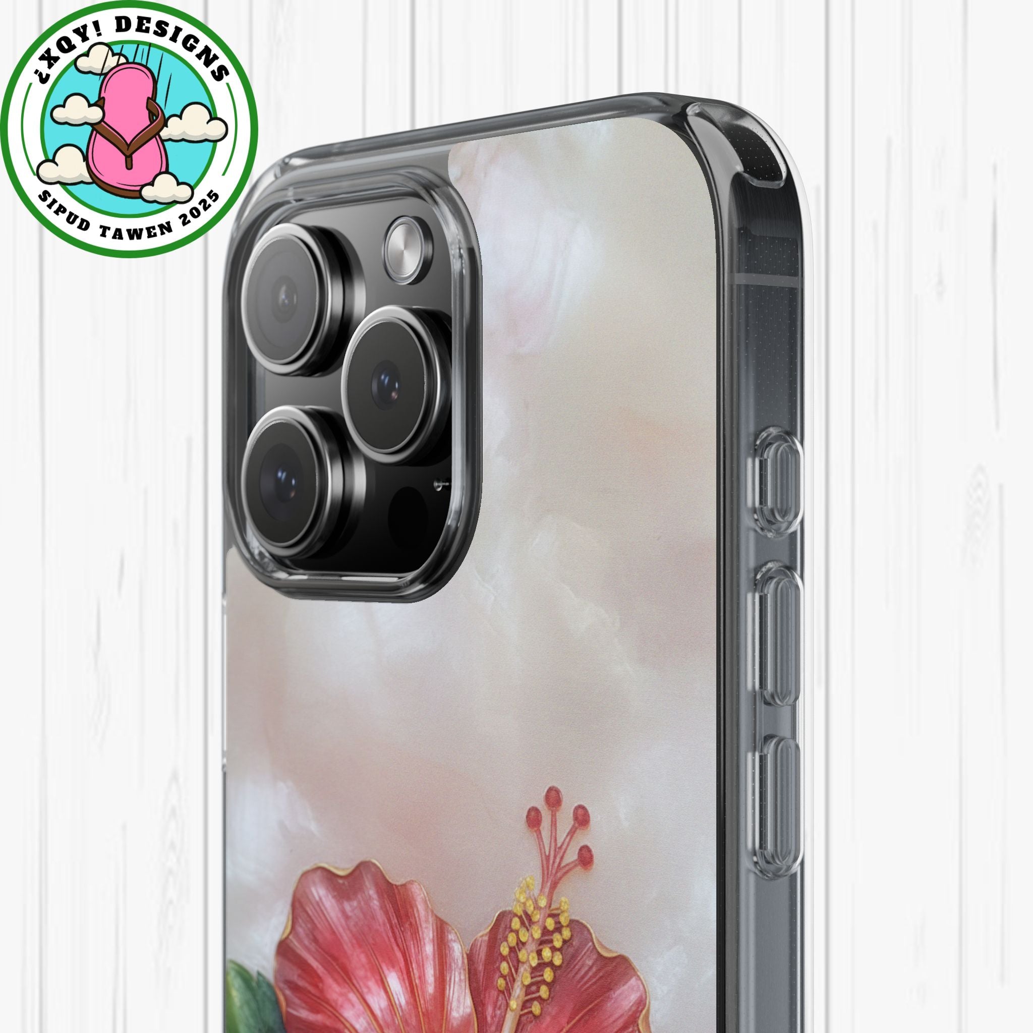 Unique Red flower art Phone Case Floral relief carving Red hibiscus sculpture Decorative tropical flower decor vibrant artistic