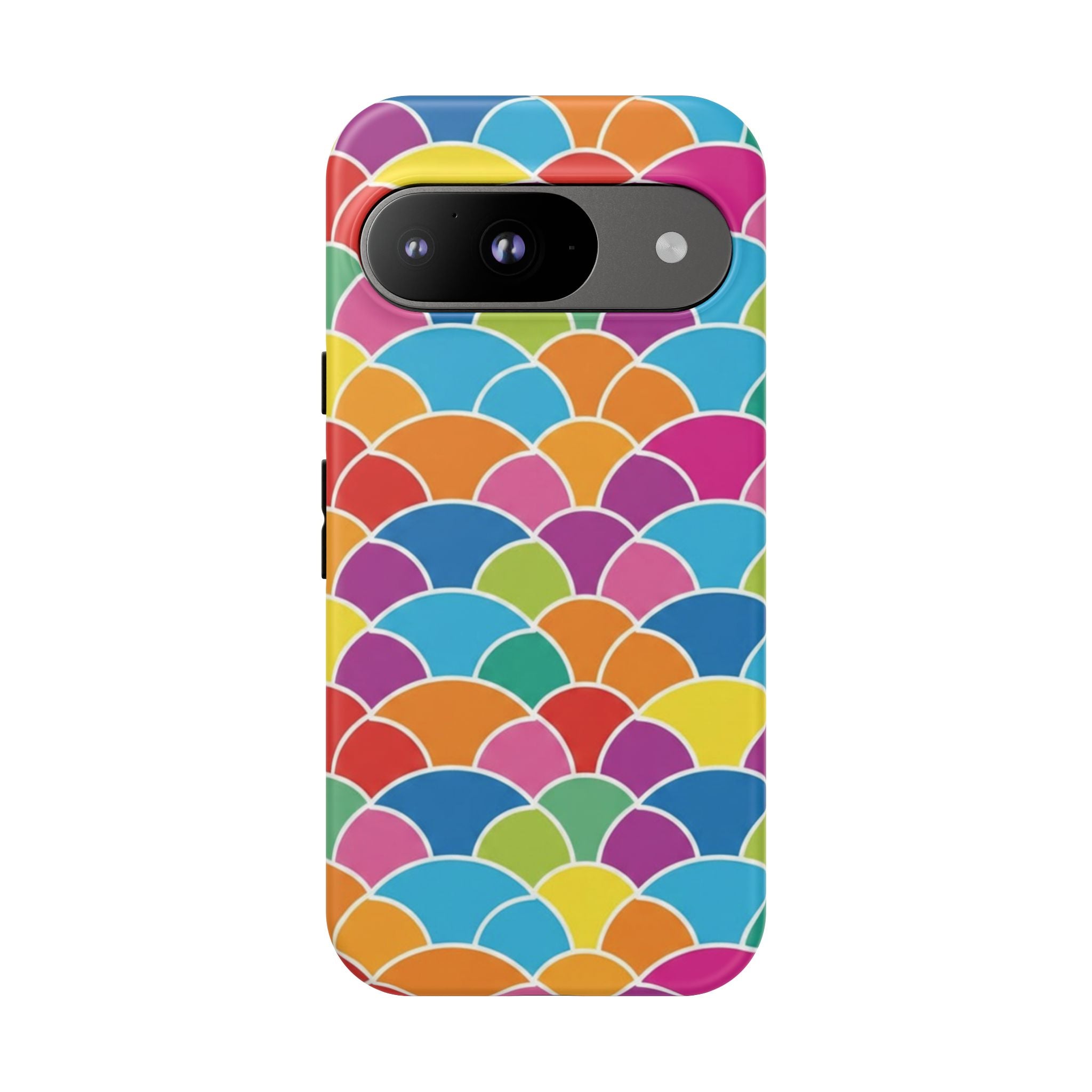 Colorful Scallop Pattern Phone Case Vibrant Protective Mermaid Scales Cover Eye-Catching Abstract Design for Samsung iPhone Pixel Models