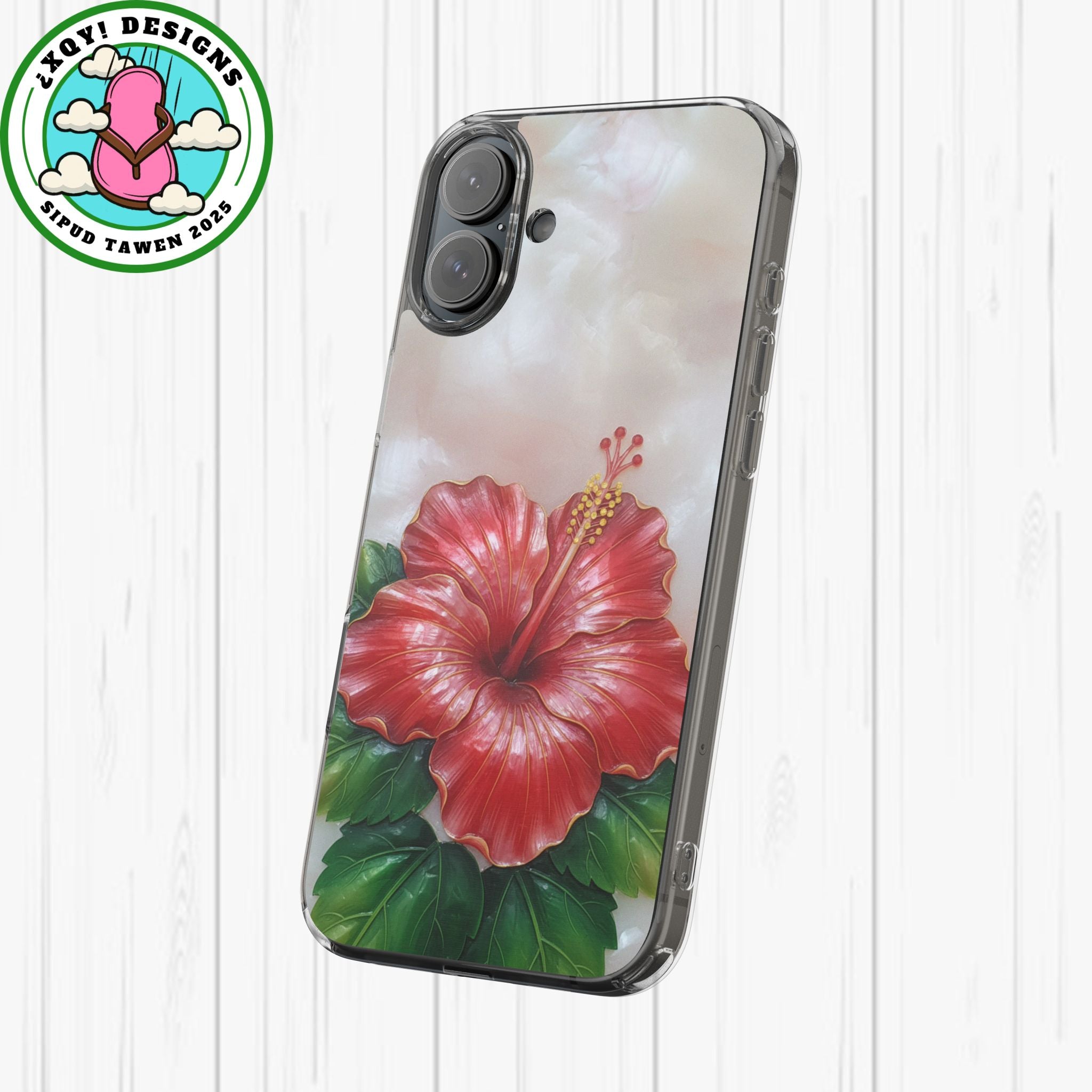 Unique Red flower art Phone Case Floral relief carving Red hibiscus sculpture Decorative tropical flower decor vibrant artistic