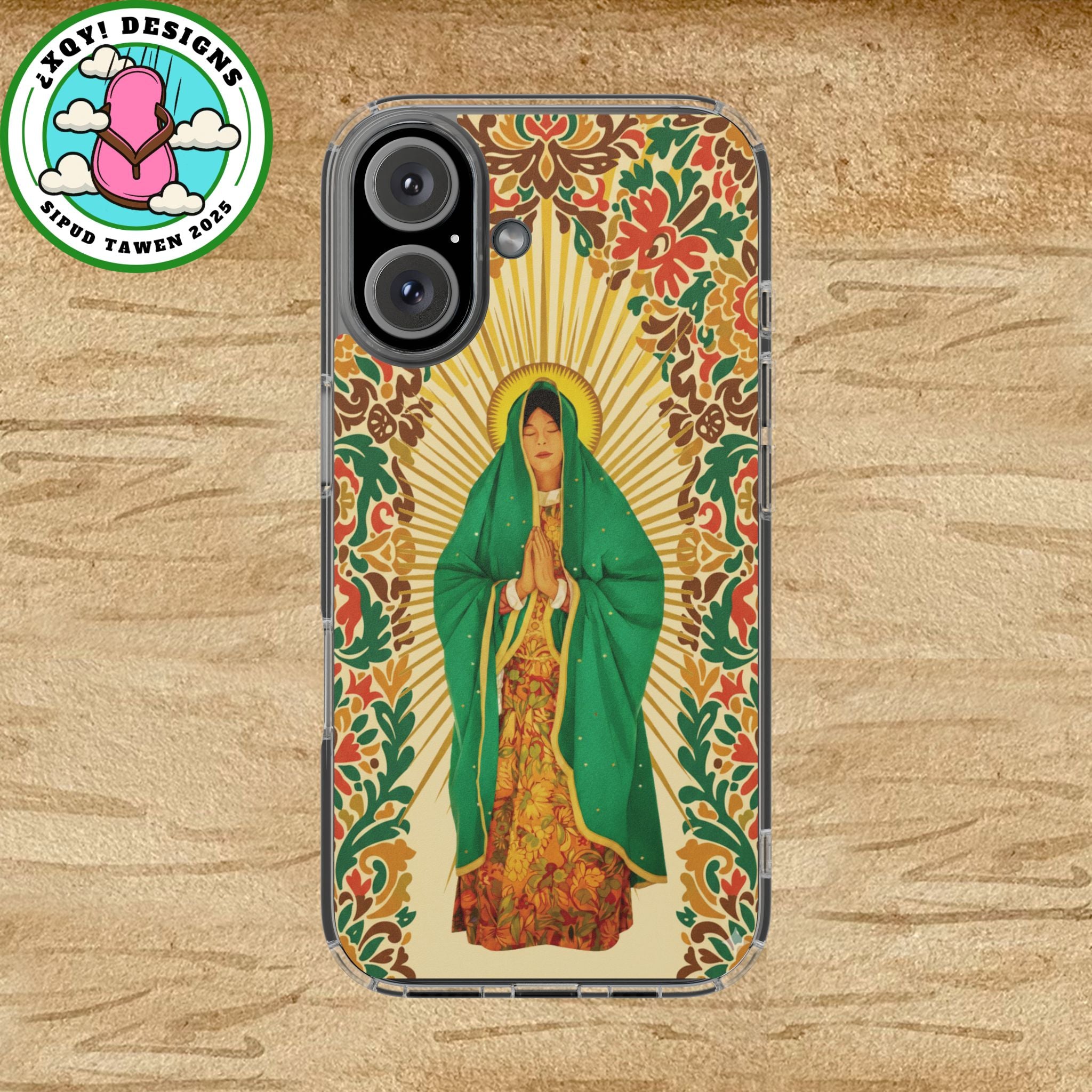 Virgin of Guadalupe Phone Case — Cut-Paper Style Religious Christian iPhone Samsung Pixel