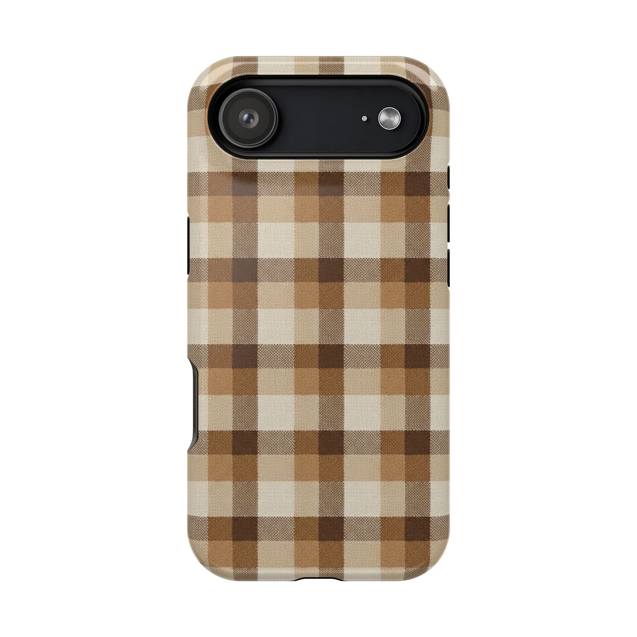 Brown Plaid Pattern Impact-Resistant Case | Checkered Phone Case