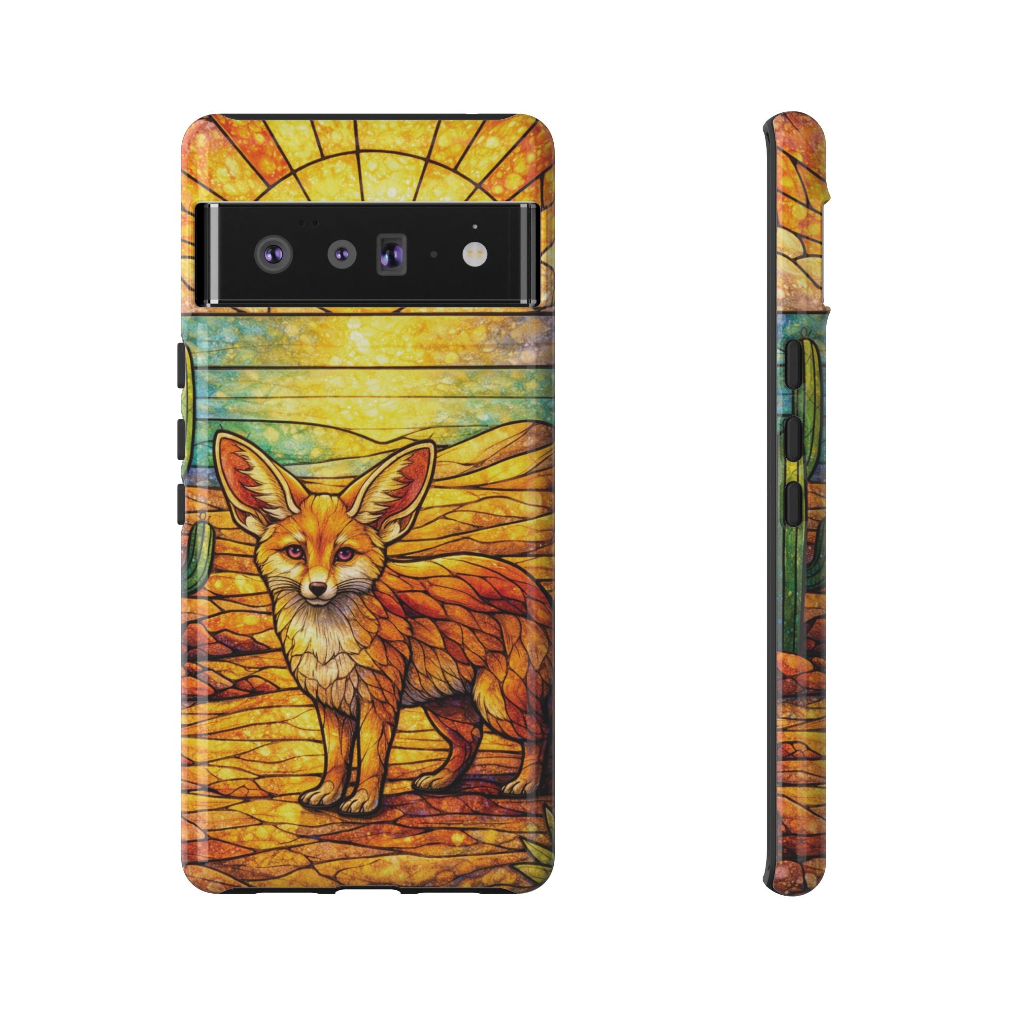 Desert Fox Stained Glass Phone Case — Galaxy & iPhone Pixel Compatible