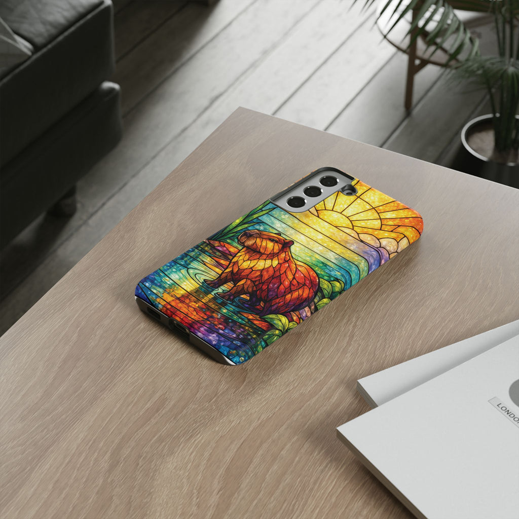 Capybara Stained Glass Galaxy Phone Case — "Tough Cases"