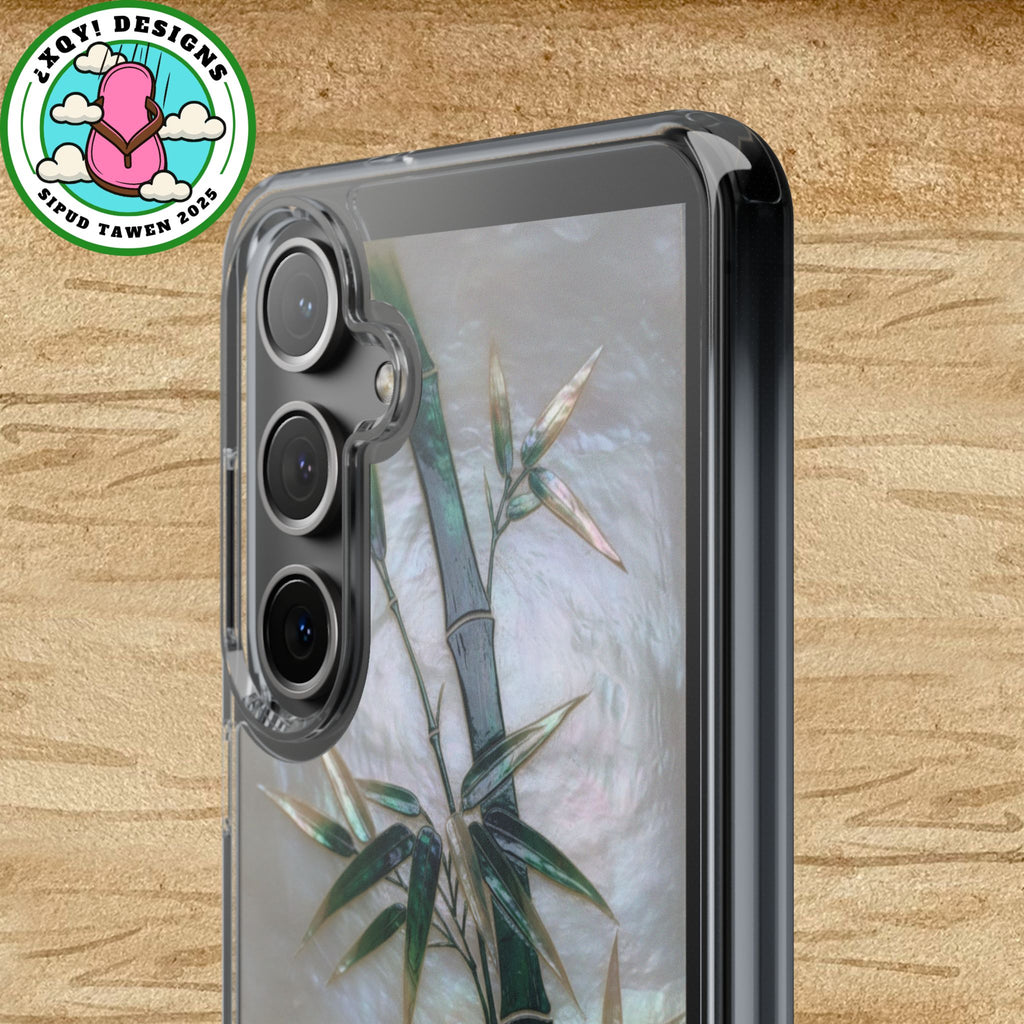 Phone Case, Mother of Pearl Bamboo Floral Design Impact-Resistant Cover, Protective Shell, Unique Gift, Accessories