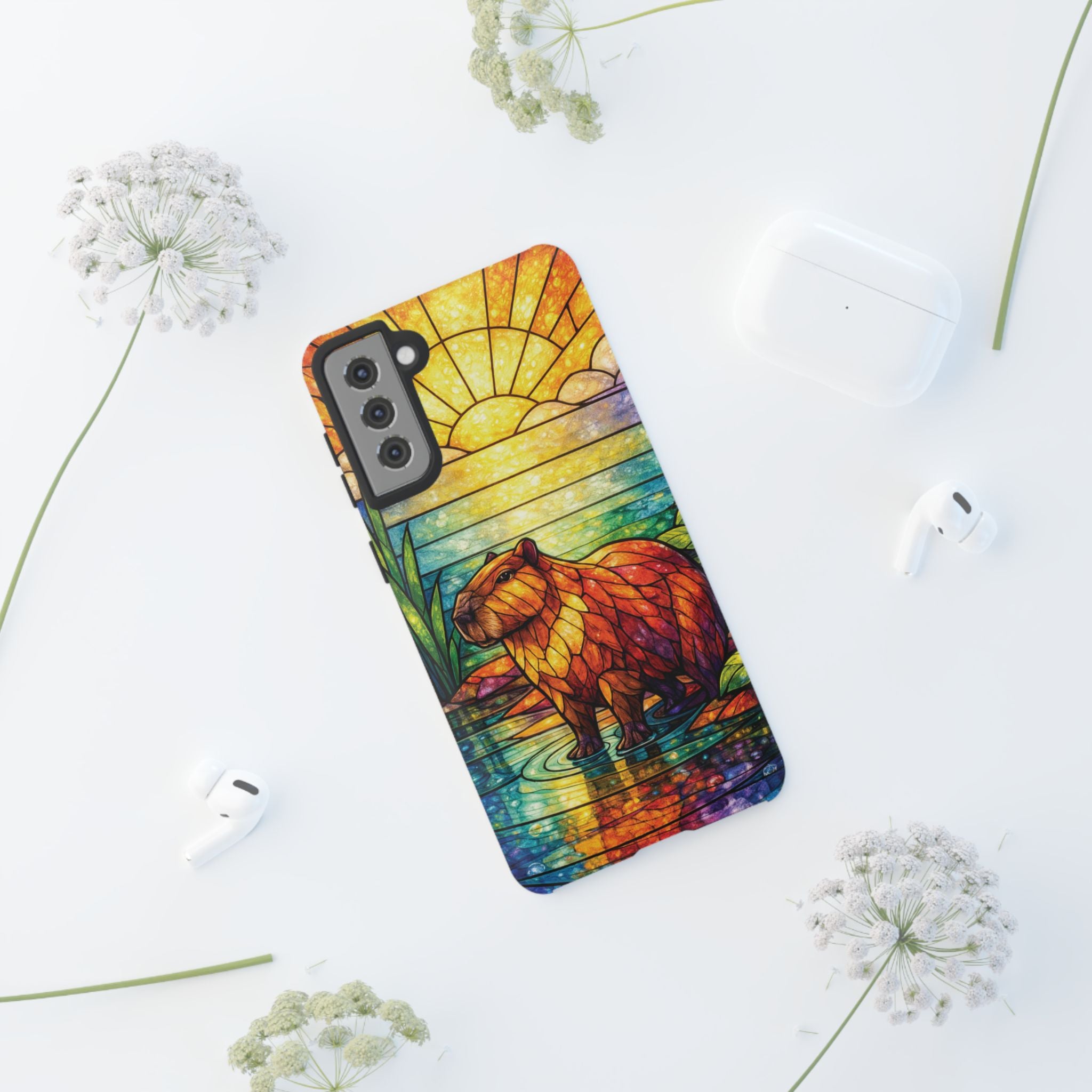 Capybara Stained Glass Galaxy Phone Case — "Tough Cases"