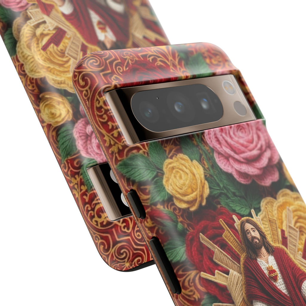 Jesus Resurrection faux-yarn phone case | Resurrection artwork phone case