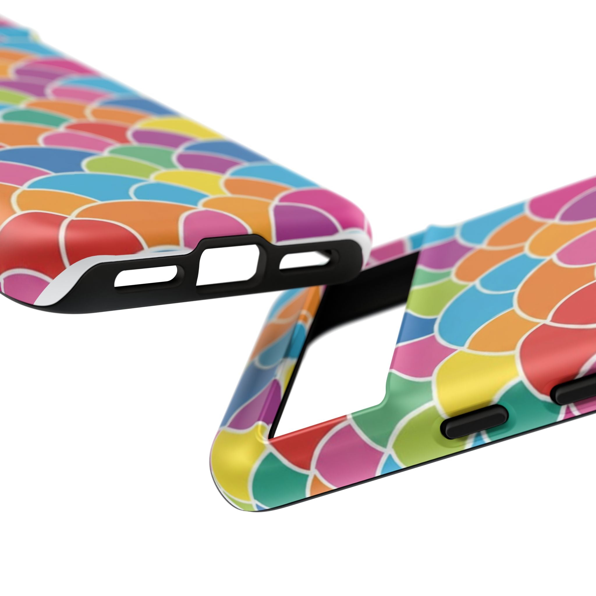 Colorful Scallop Pattern Phone Case Vibrant Protective Mermaid Scales Cover Eye-Catching Abstract Design for Samsung iPhone Pixel Models