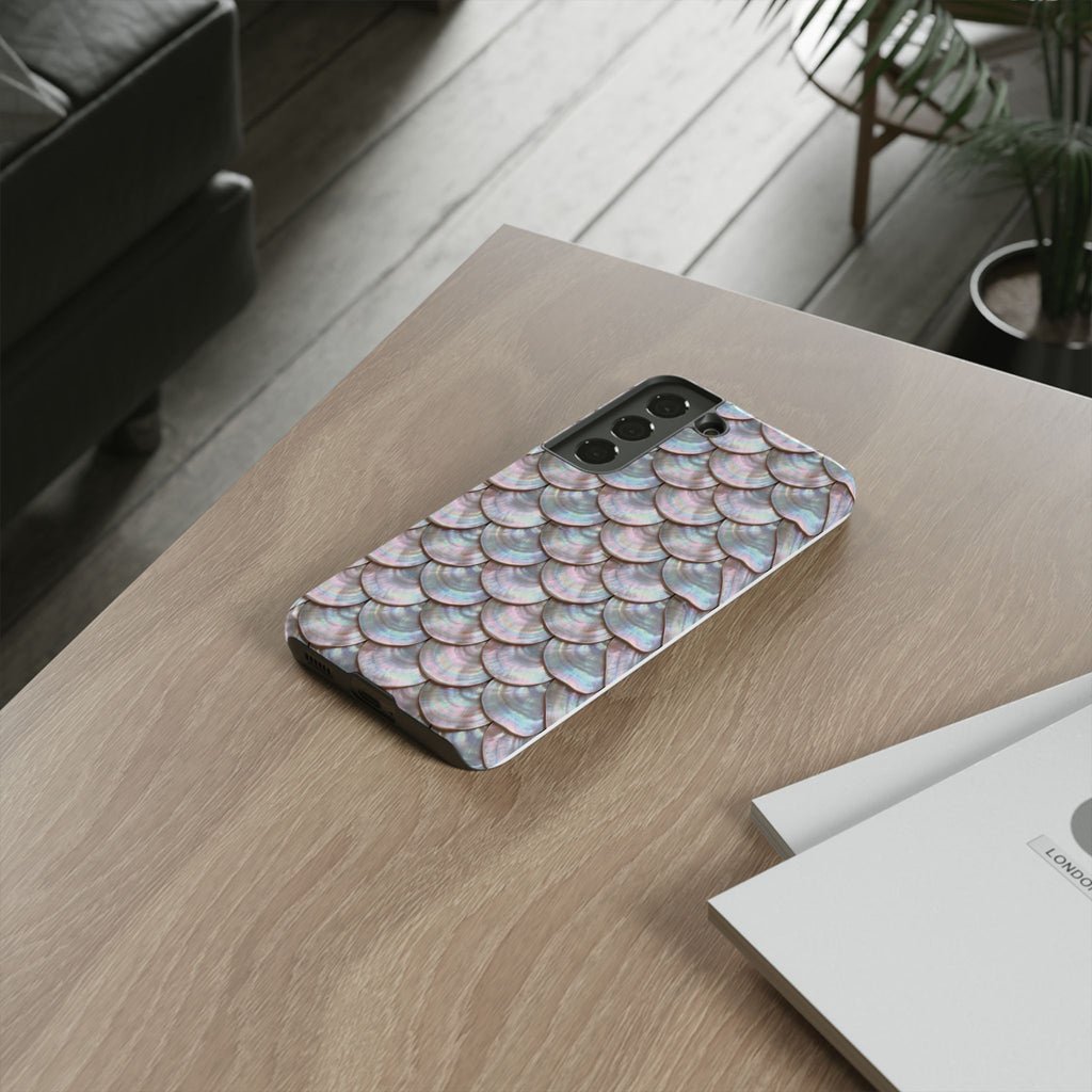 Mother of Pearl Scallop Scale Phone Case — Luxury Galaxy iPhone & Pixel