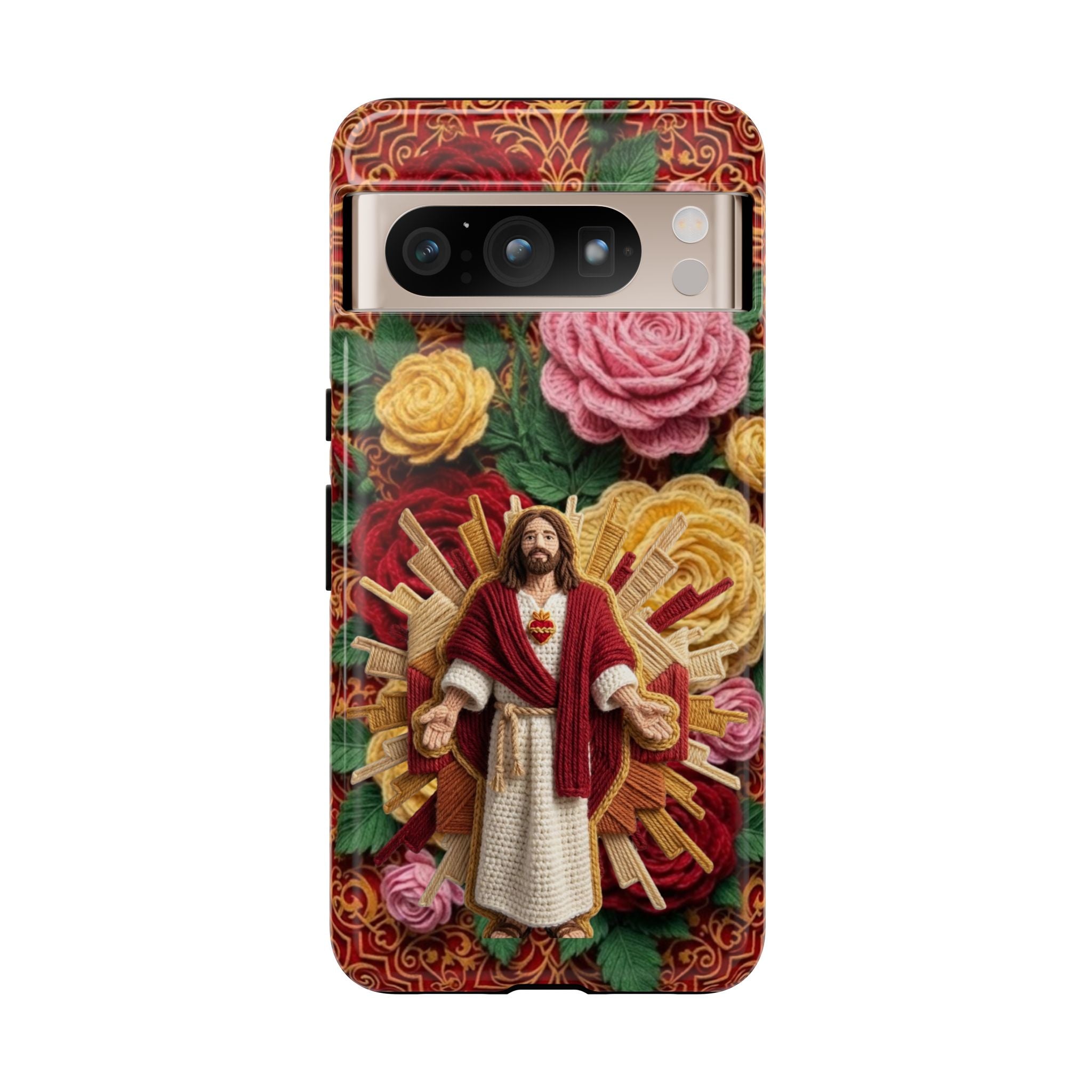 Jesus Resurrection faux-yarn phone case | Resurrection artwork phone case