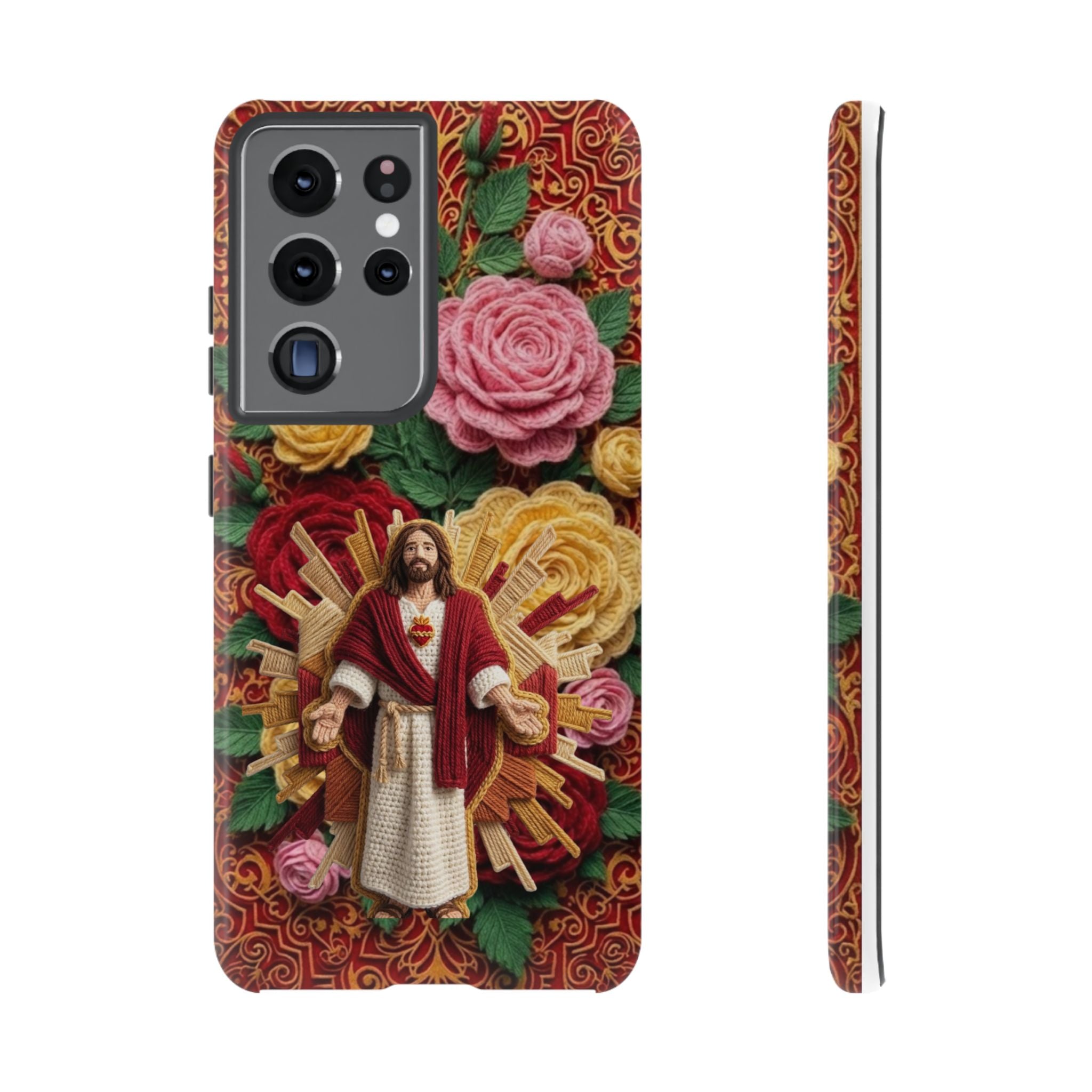 Jesus Resurrection faux-yarn phone case | Resurrection artwork phone case