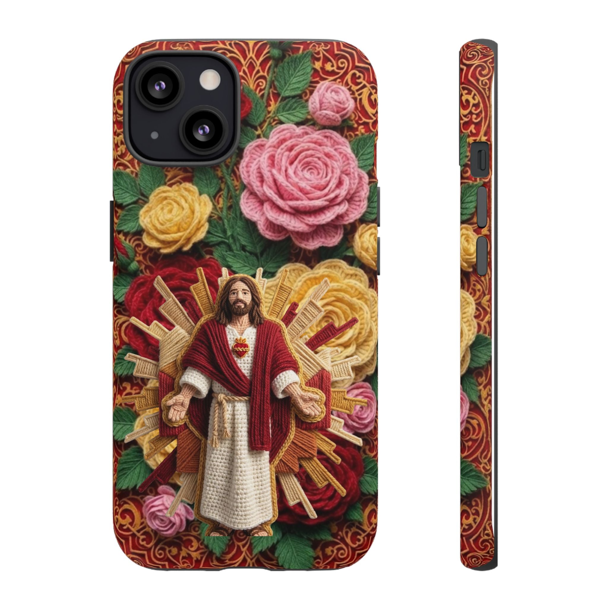 Jesus Resurrection faux-yarn phone case | Resurrection artwork phone case
