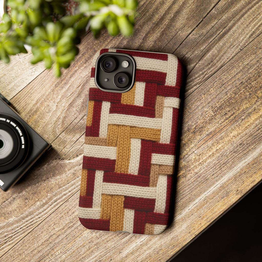 Yarn Pattern Phone Case Cozy Knit Texture Smartphone Protective Cover Elegant Design Mobile Device Cases for Samsung iPhone Pixel Models