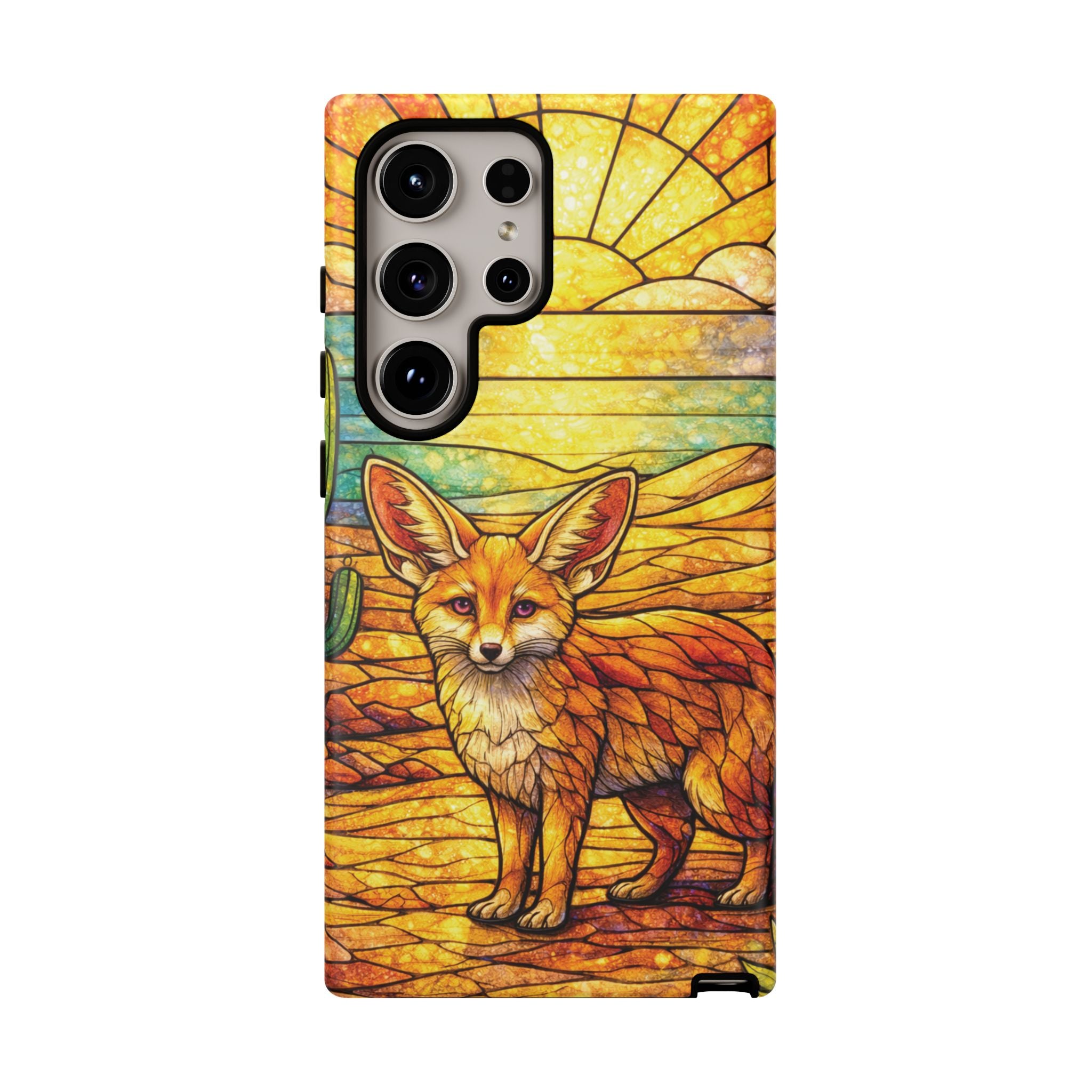 Desert Fox Stained Glass Phone Case — Galaxy & iPhone Pixel Compatible