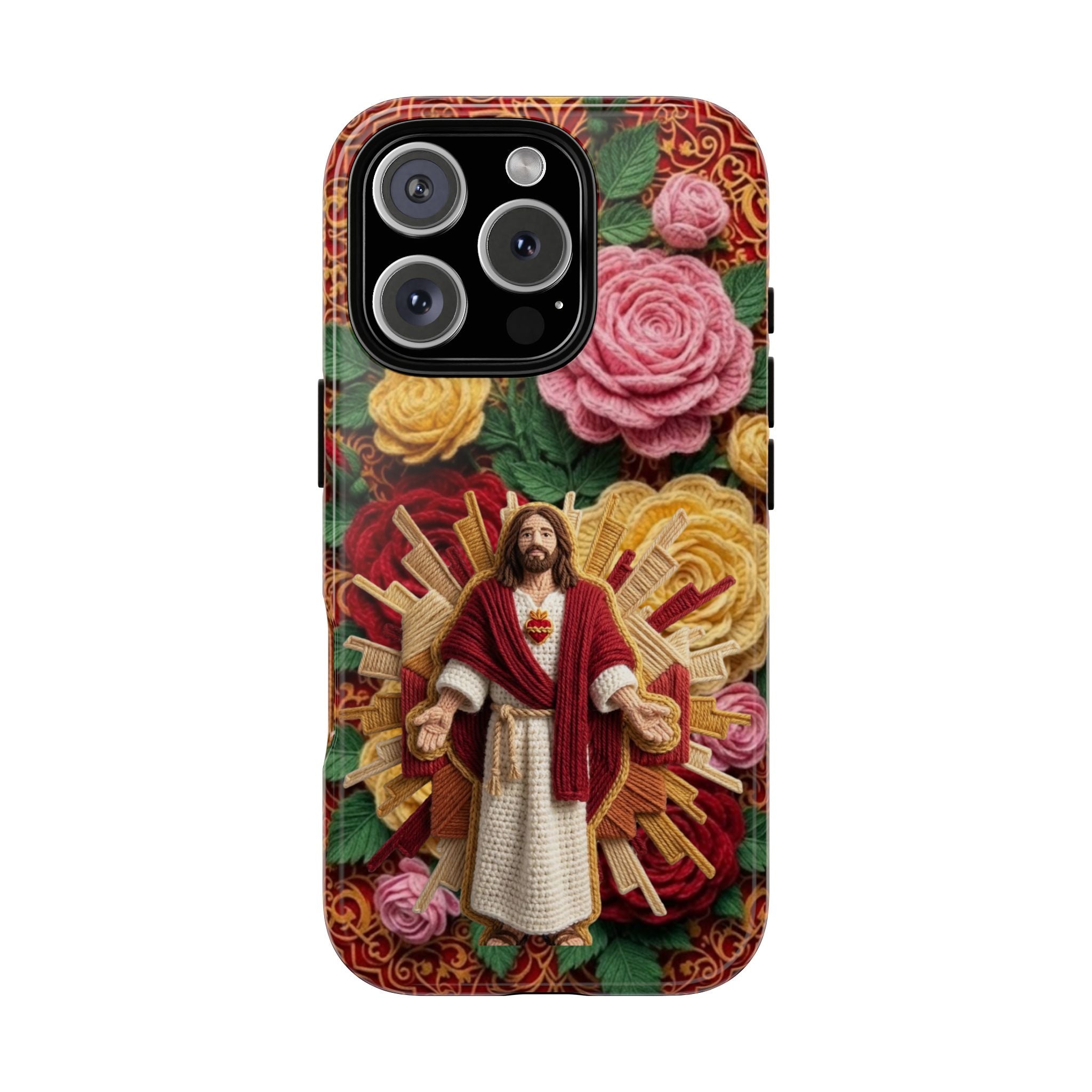 Jesus Resurrection faux-yarn phone case | Resurrection artwork phone case