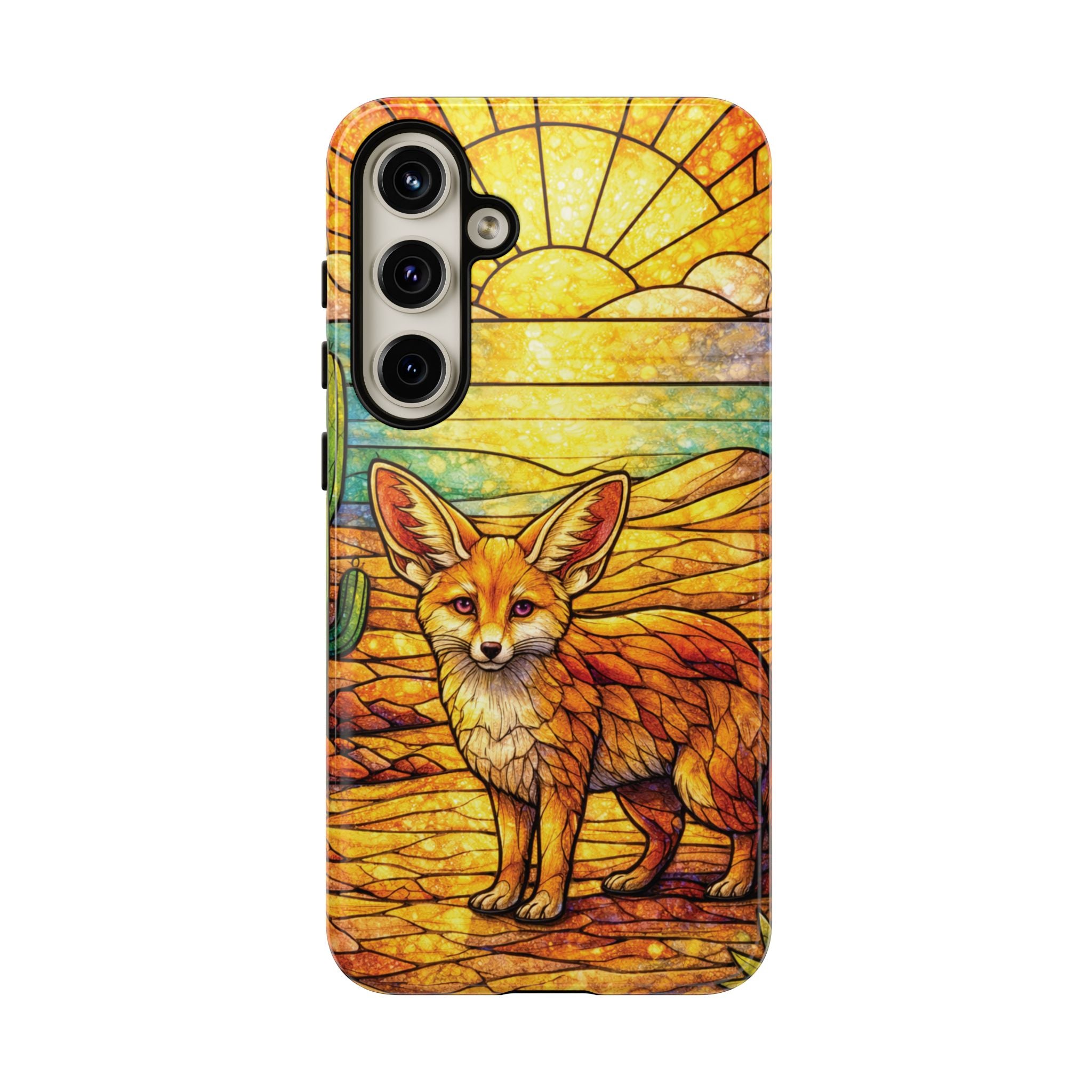 Desert Fox Stained Glass Phone Case — Galaxy & iPhone Pixel Compatible