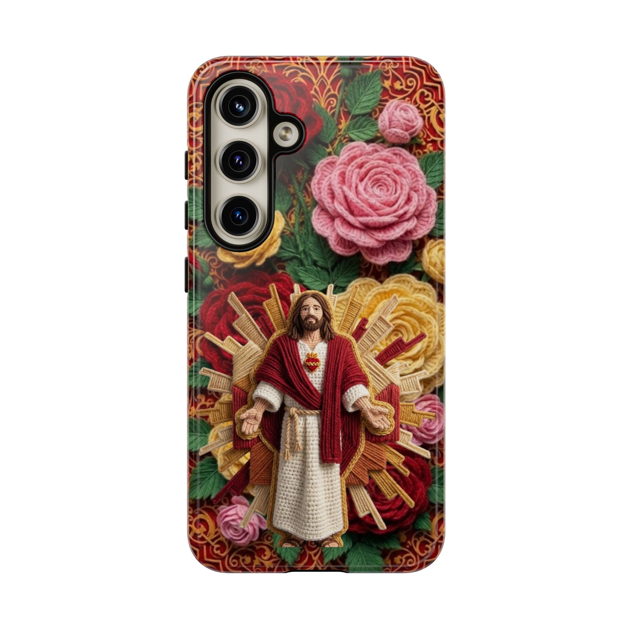 Jesus Resurrection faux-yarn phone case | Resurrection artwork phone case