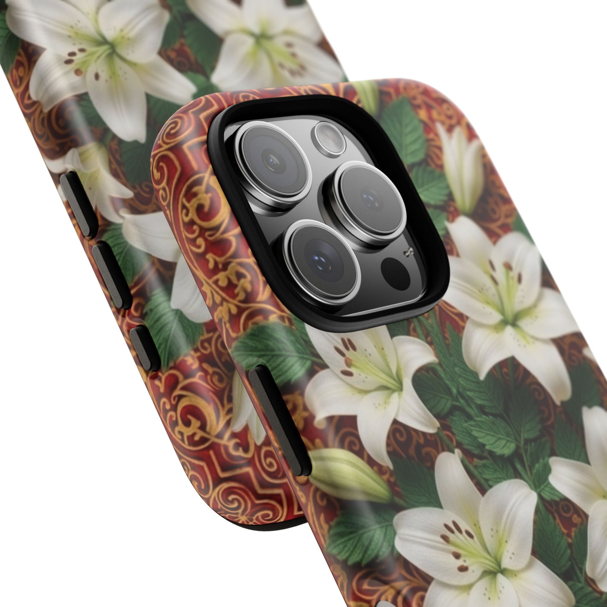 Luxury Lily Phone Case Elegant Floral Ornate Botanical Style Pristine White Bloom Motif Unique Accessory for iPhone Samsung Pixel Devices