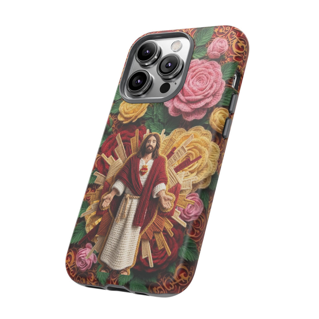 Jesus Resurrection faux-yarn phone case | Resurrection artwork phone case