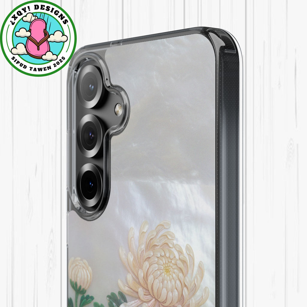 Mother of pearl inlay Phone Case Nacre art panel Chinese mother of pearl flowers Chrysanthemum wall art design elegant luxury  gift