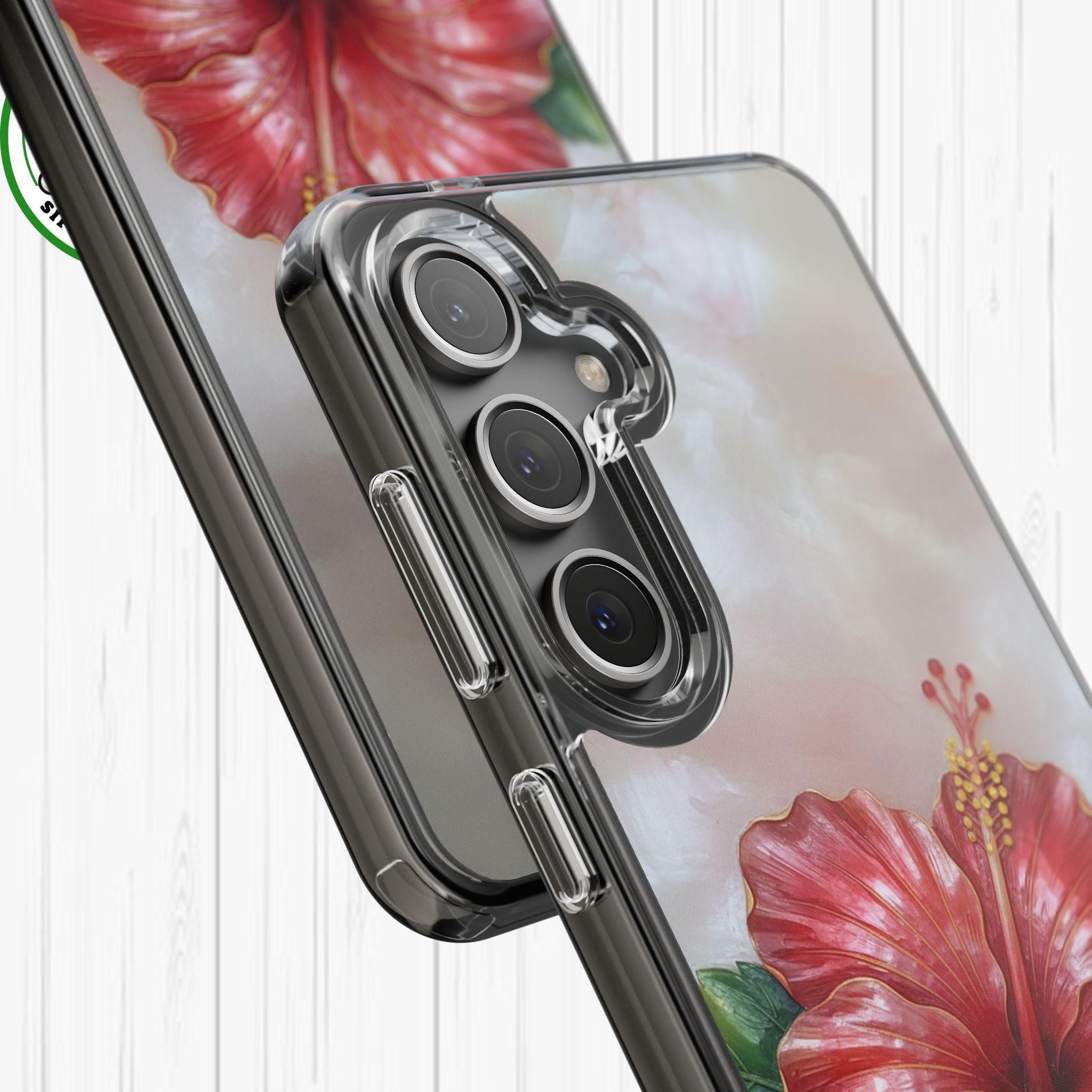 Unique Red flower art Phone Case Floral relief carving Red hibiscus sculpture Decorative tropical flower decor vibrant artistic