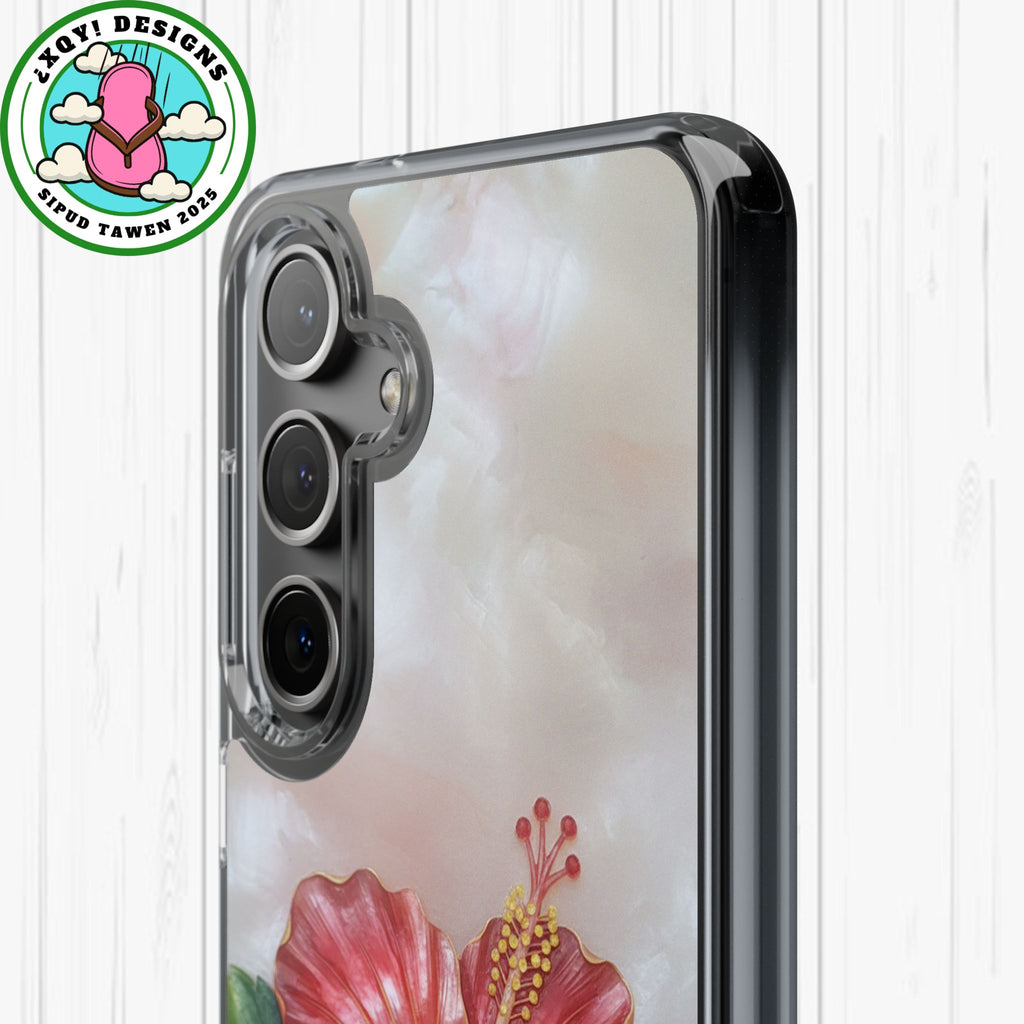 Unique Red flower art Phone Case Floral relief carving Red hibiscus sculpture Decorative tropical flower decor vibrant artistic