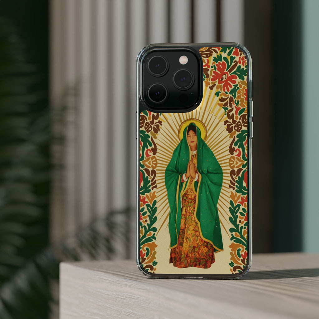 Virgin of Guadalupe Phone Case — Cut-Paper Style Religious Christian iPhone Samsung Pixel