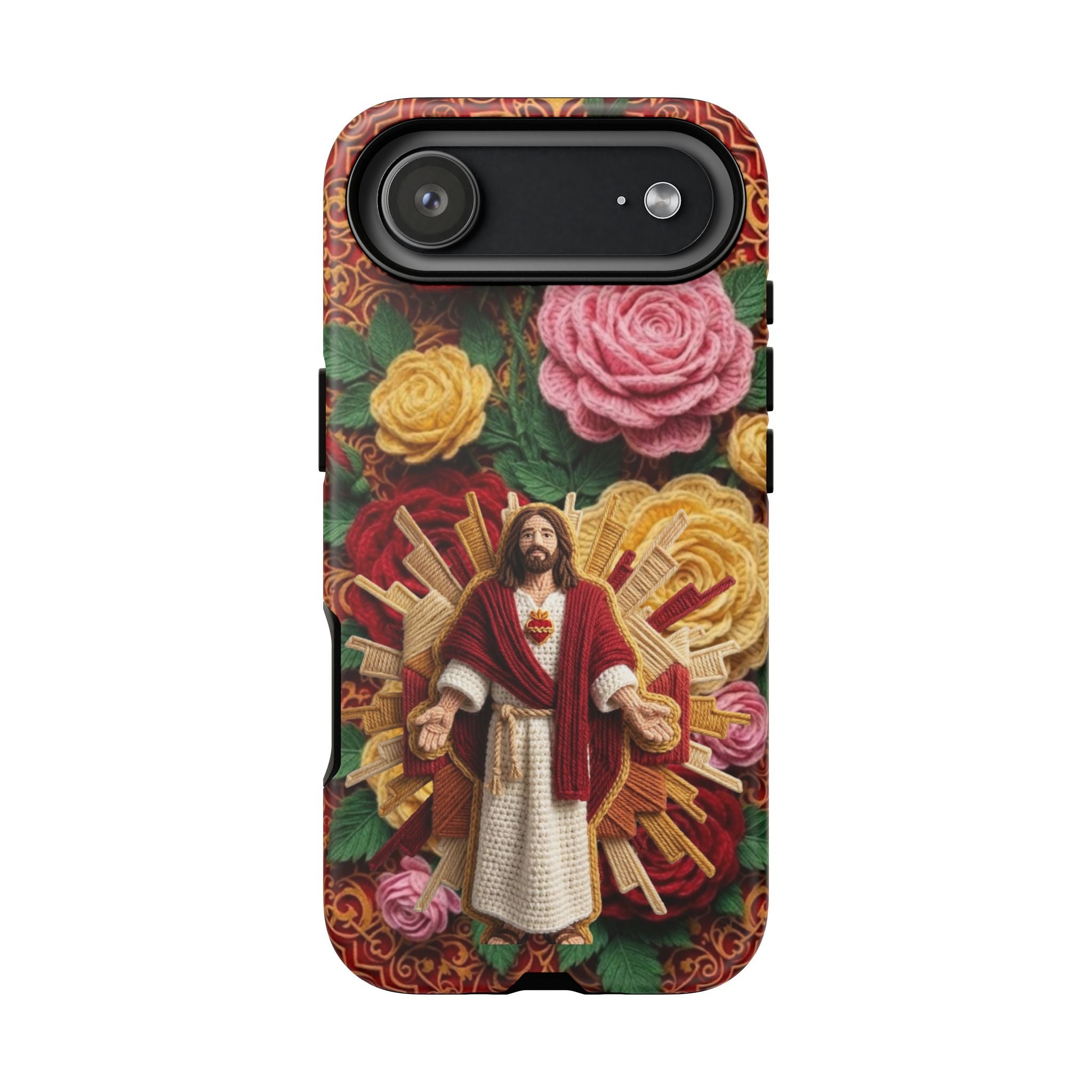 Jesus Resurrection faux-yarn phone case | Resurrection artwork phone case