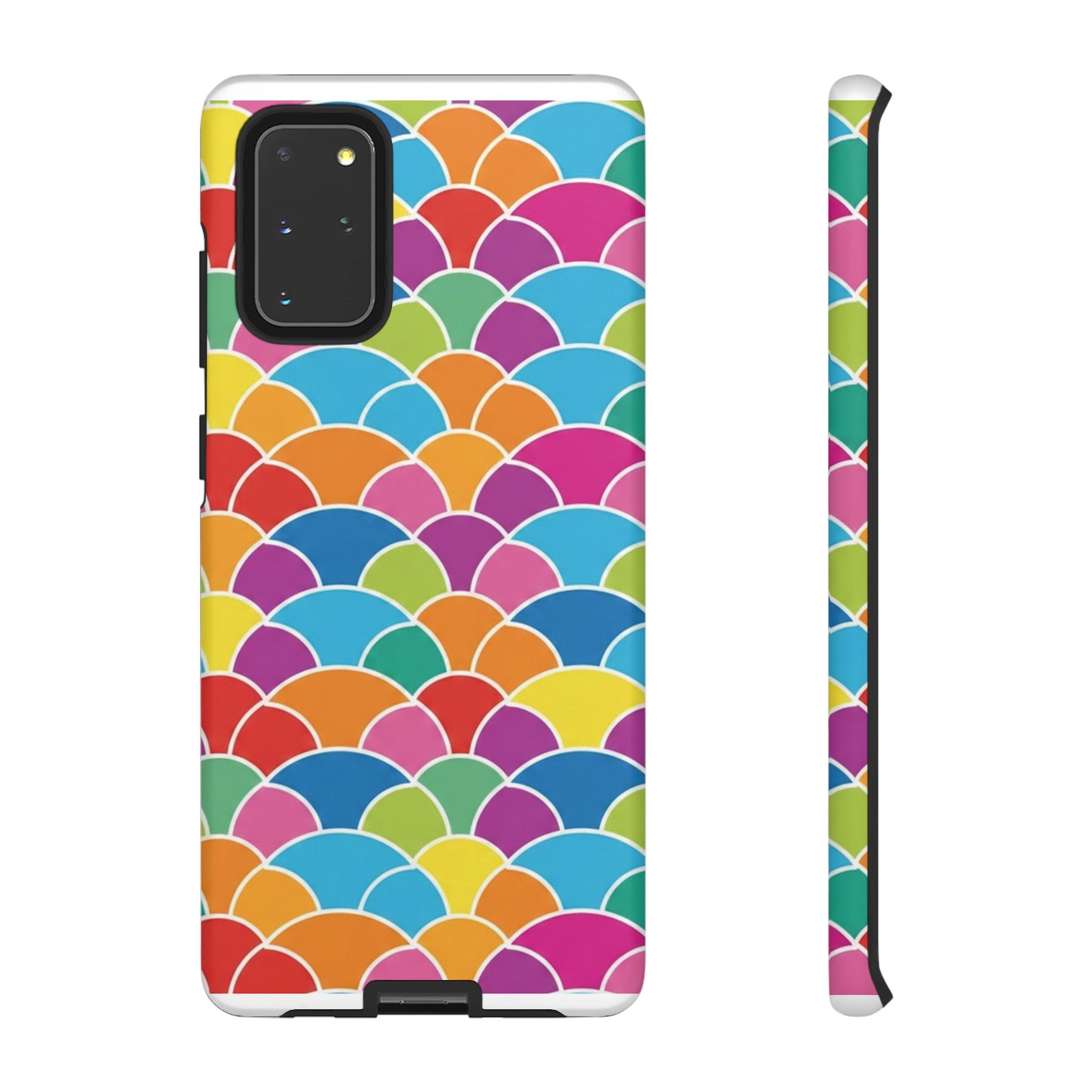 Colorful Scallop Pattern Phone Case Vibrant Protective Mermaid Scales Cover Eye-Catching Abstract Design for Samsung iPhone Pixel Models
