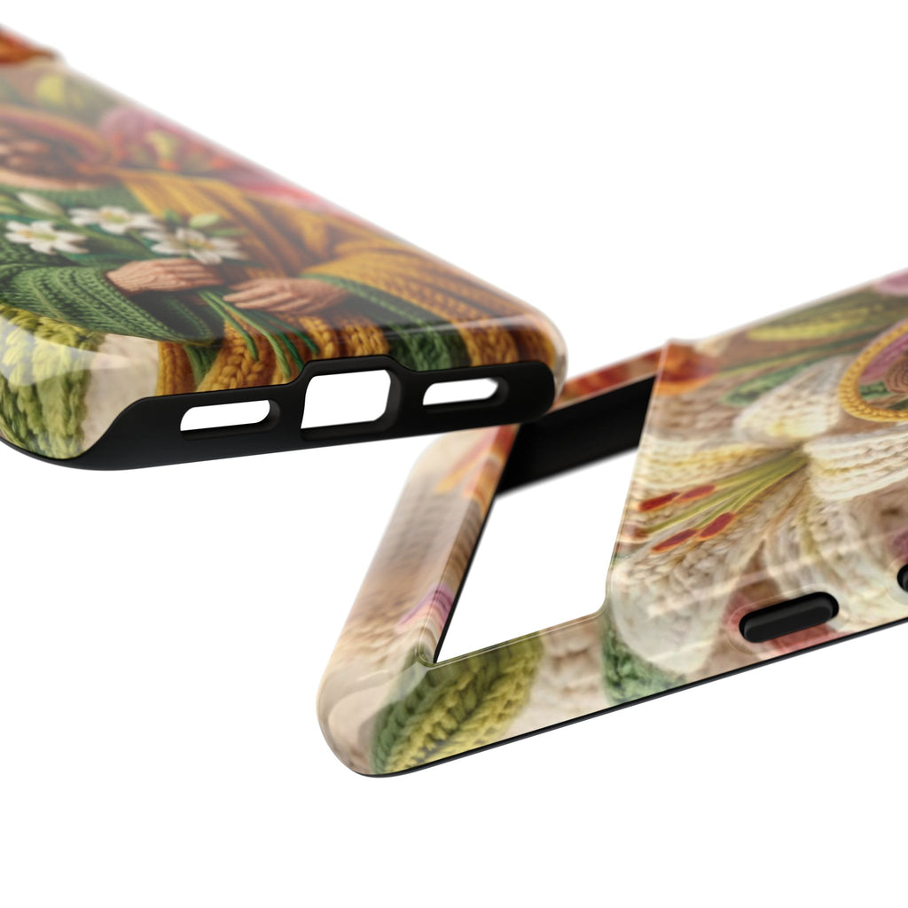 Phone Case Saint Joseph Lilies Design Holy Figure Phone Cover Faith Based Faux Yarn Saint of Workers Gift Samsung iPhone Pixel Models