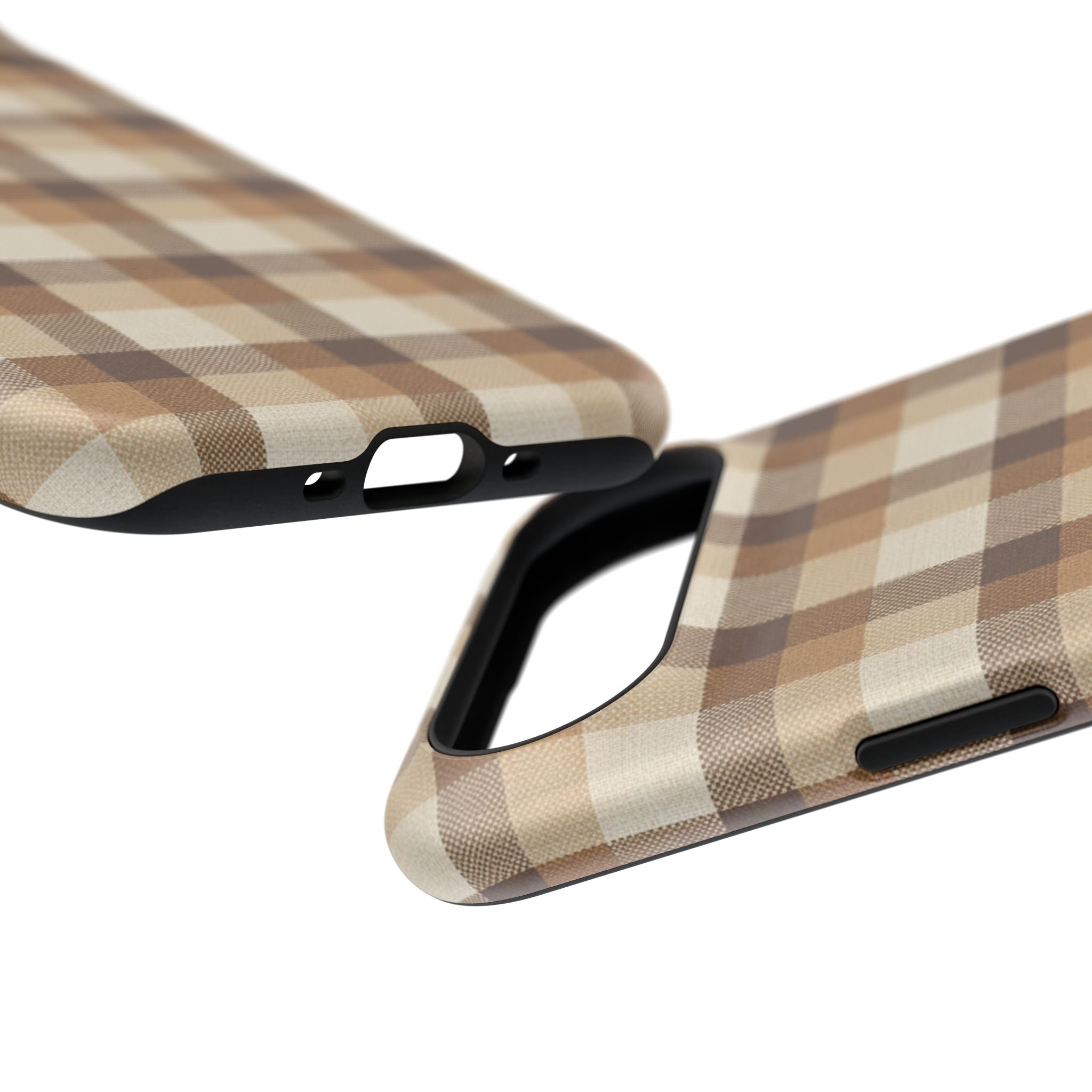 Brown Plaid Pattern Impact-Resistant Case | Checkered Phone Case