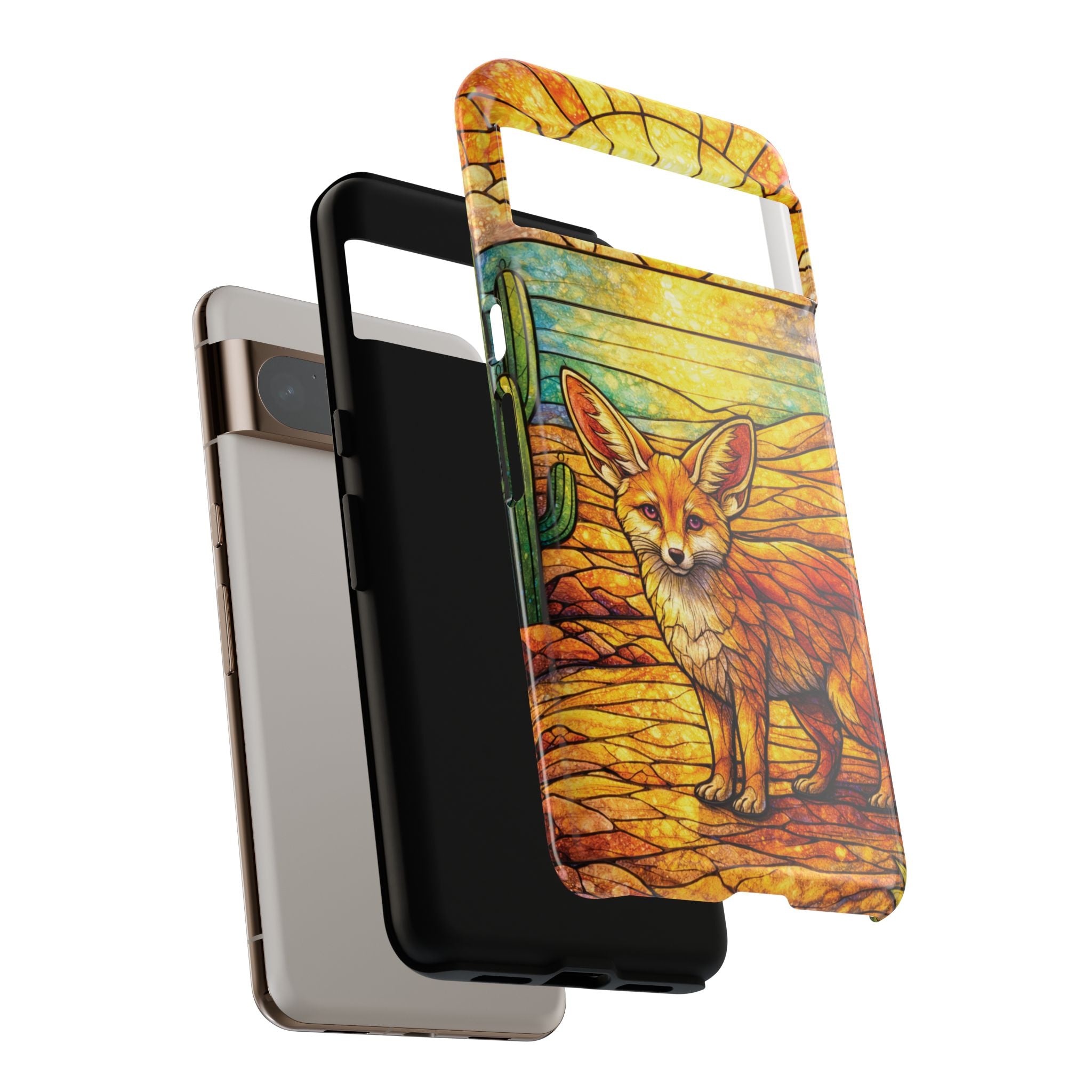 Desert Fox Stained Glass Phone Case — Galaxy & iPhone Pixel Compatible