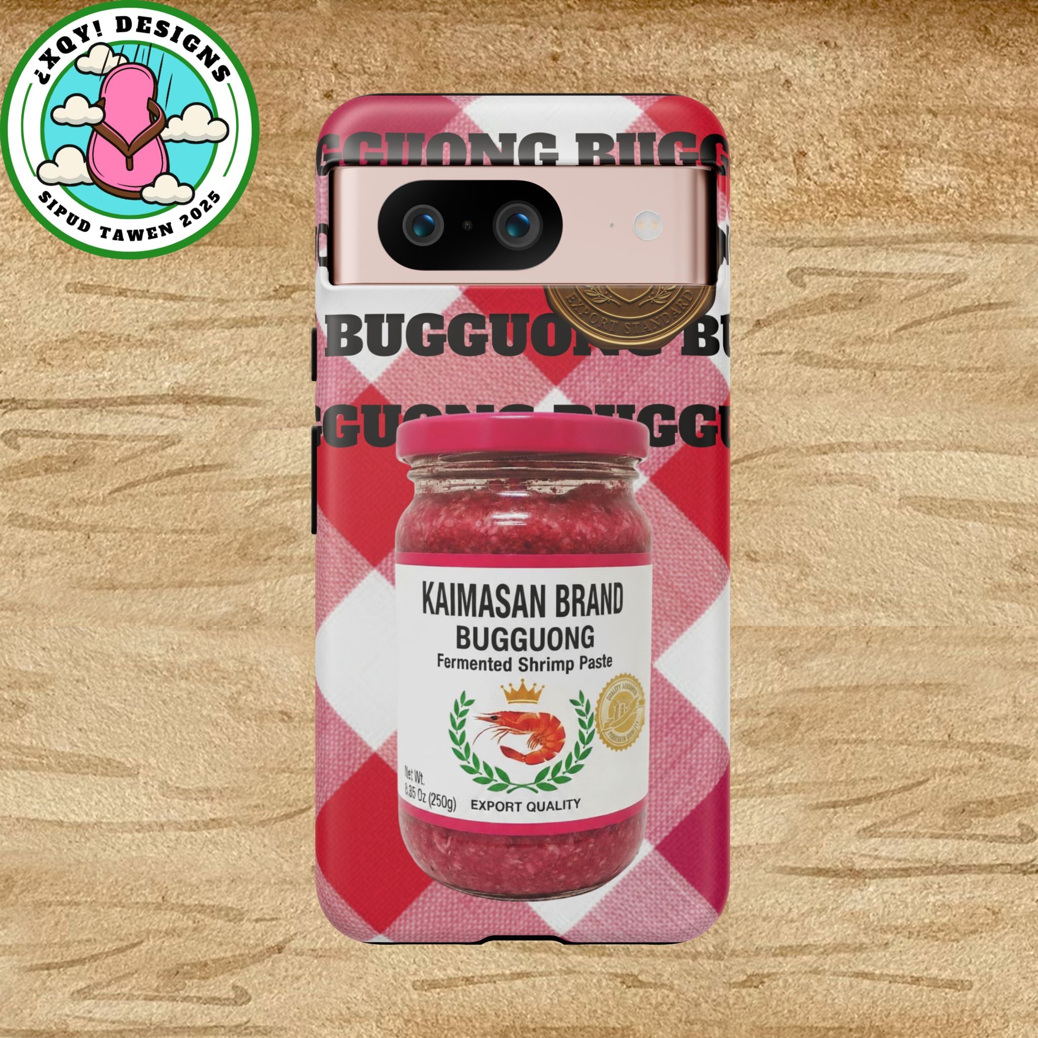 Red Gingham Phone Case Filipino Food Lover Gingham Pattern Phone Accessory Foodie Philippine Cuisine Lover Gift for Foodies
