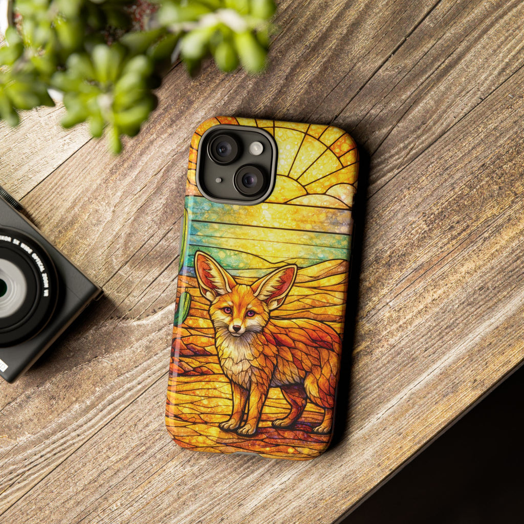 Desert Fox Stained Glass Phone Case — Galaxy & iPhone Pixel Compatible