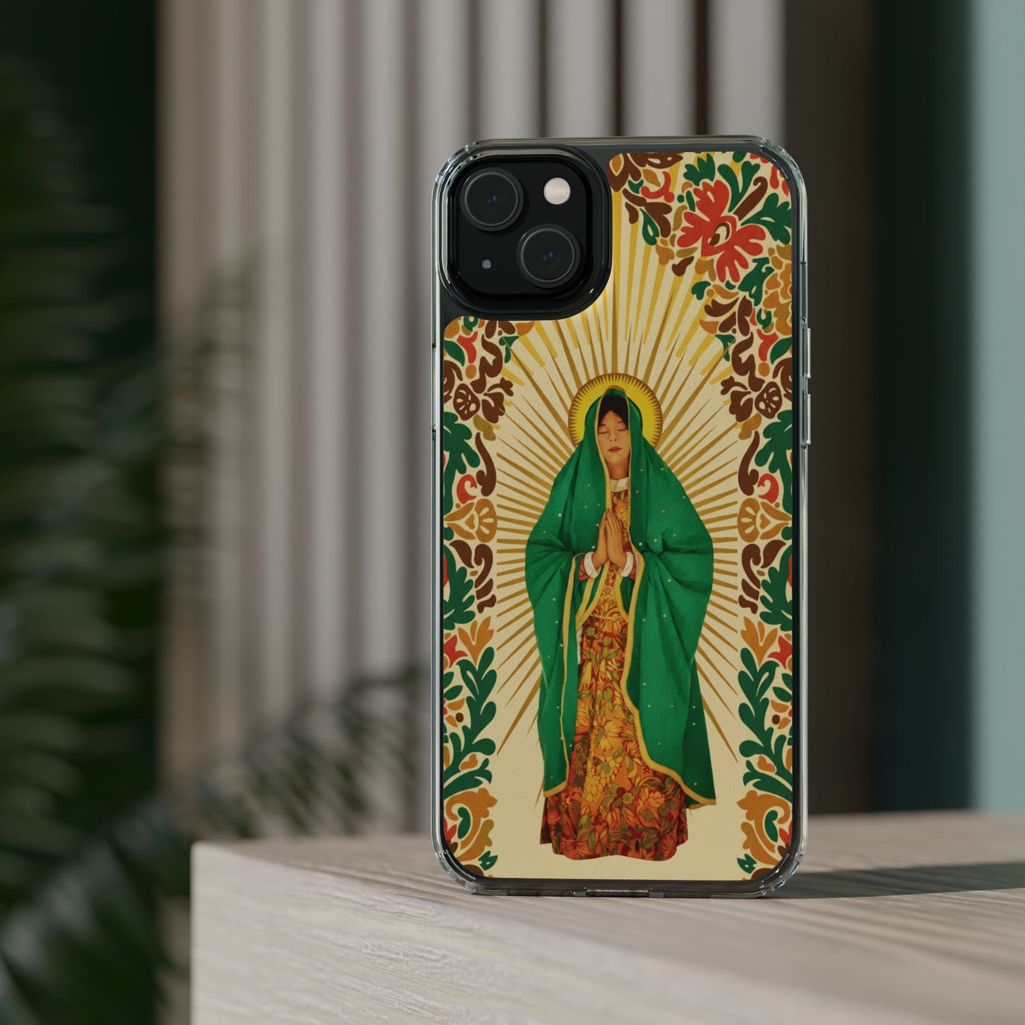Virgin of Guadalupe Phone Case — Cut-Paper Style Religious Christian iPhone Samsung Pixel
