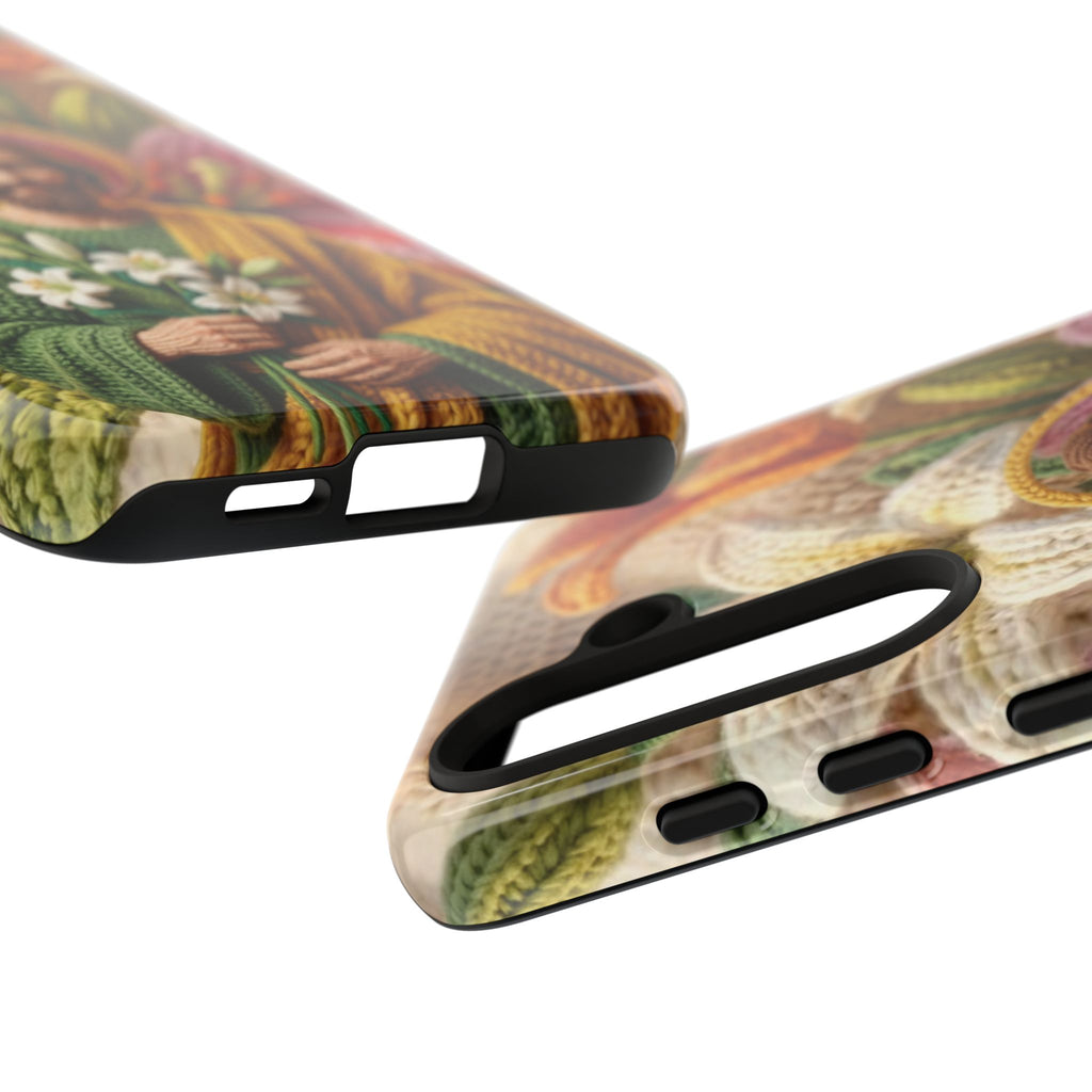 Phone Case Saint Joseph Lilies Design Holy Figure Phone Cover Faith Based Faux Yarn Saint of Workers Gift Samsung iPhone Pixel Models