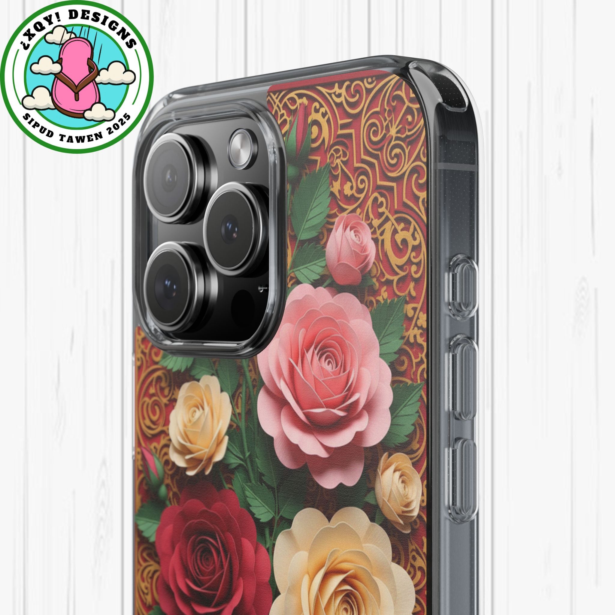 Cut-Paper Rose Bouquet Phone Case