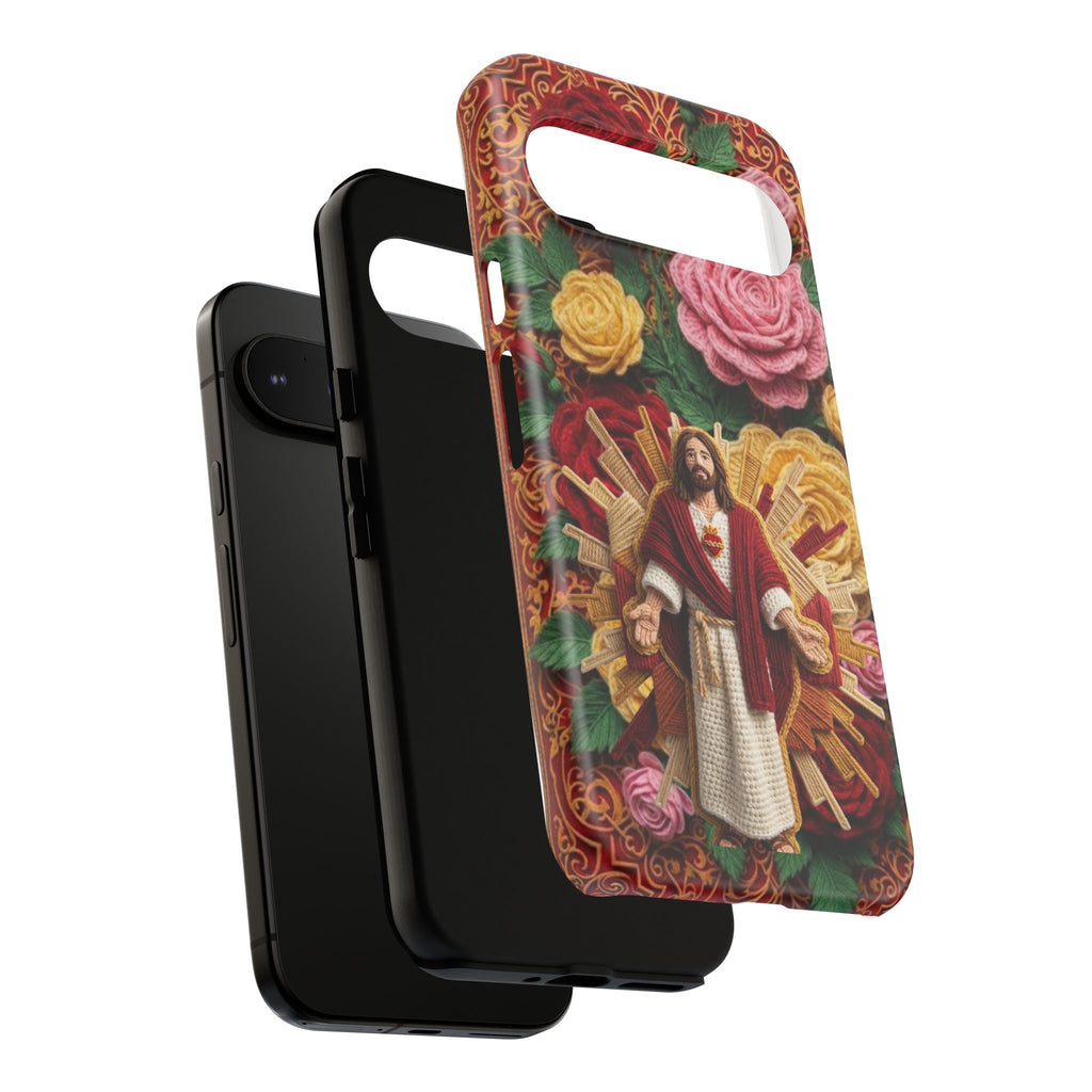 Jesus Resurrection faux-yarn phone case | Resurrection artwork phone case