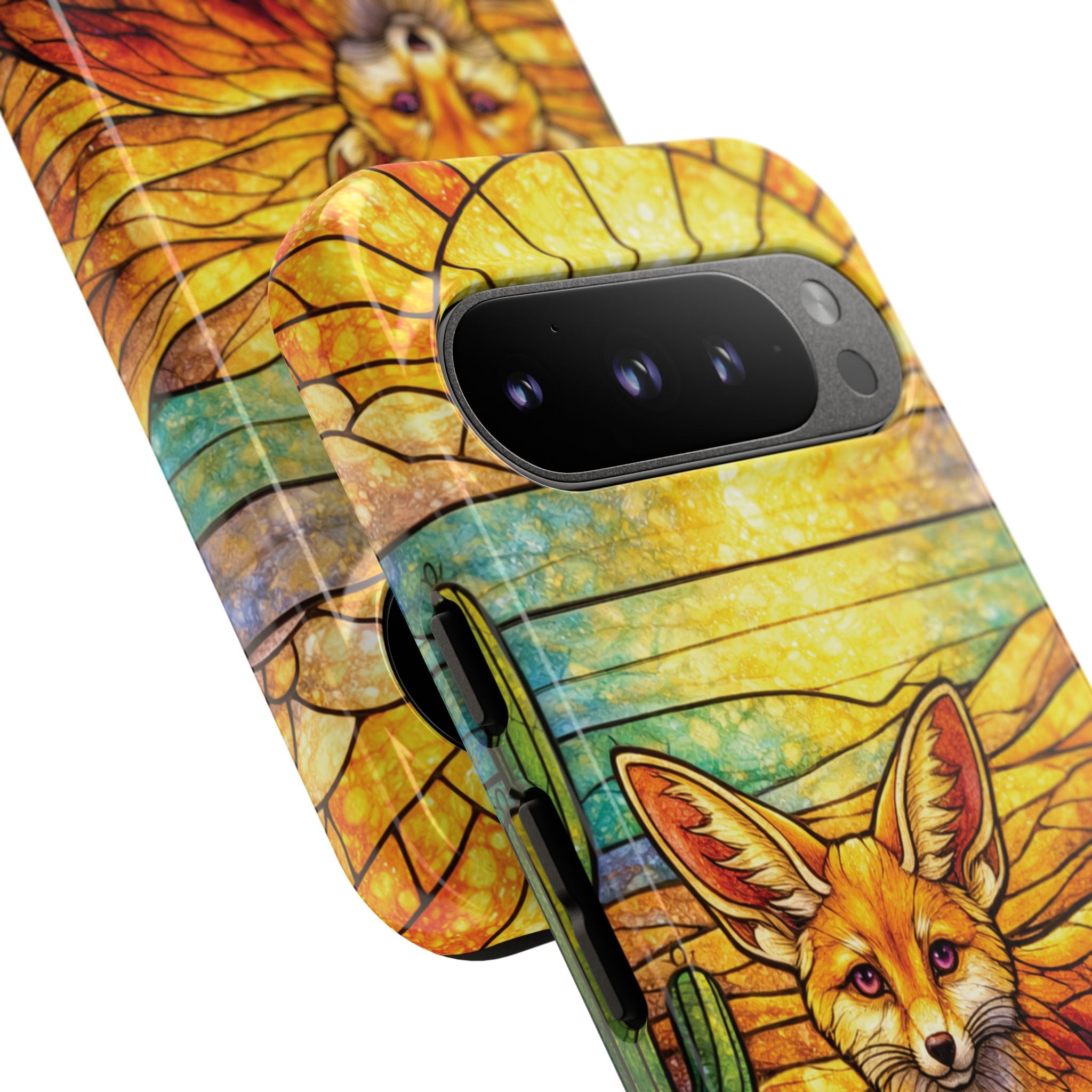 Desert Fox Stained Glass Phone Case — Galaxy & iPhone Pixel Compatible