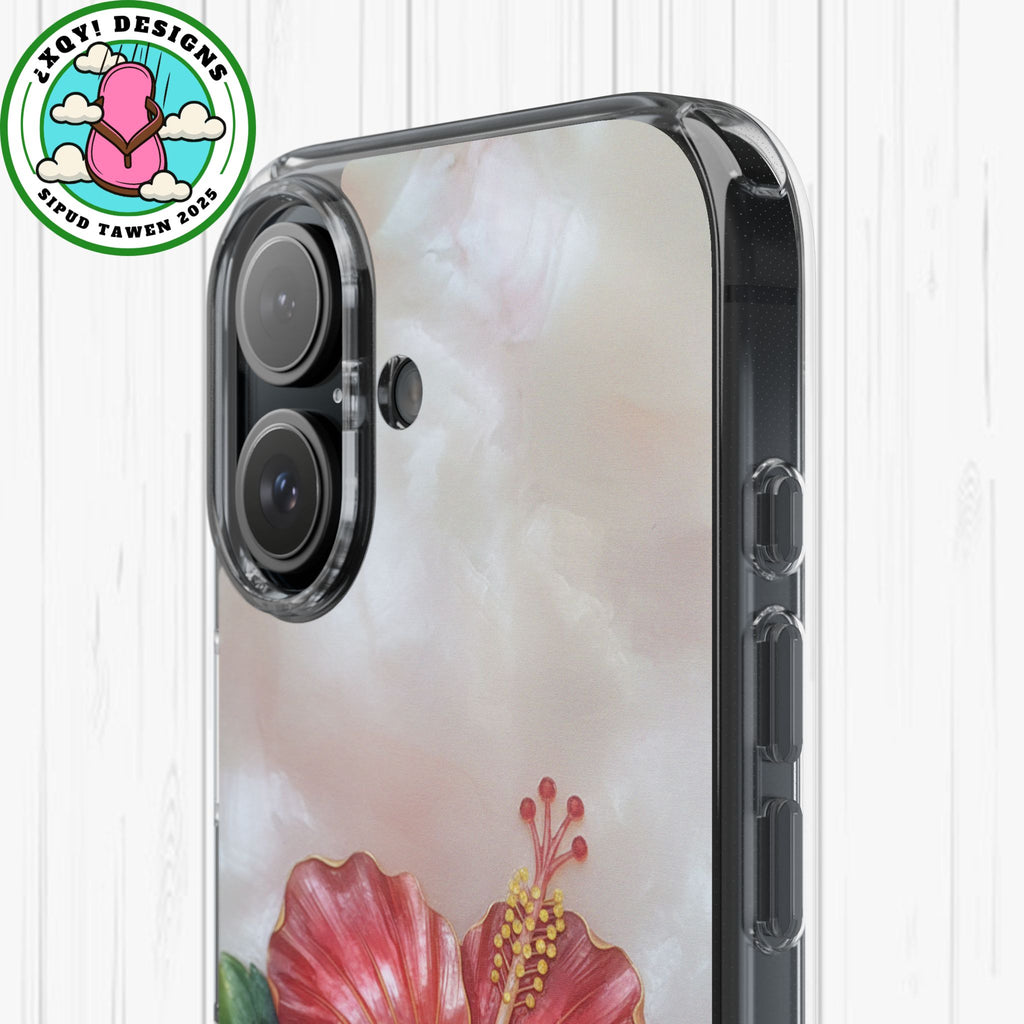 Unique Red flower art Phone Case Floral relief carving Red hibiscus sculpture Decorative tropical flower decor vibrant artistic