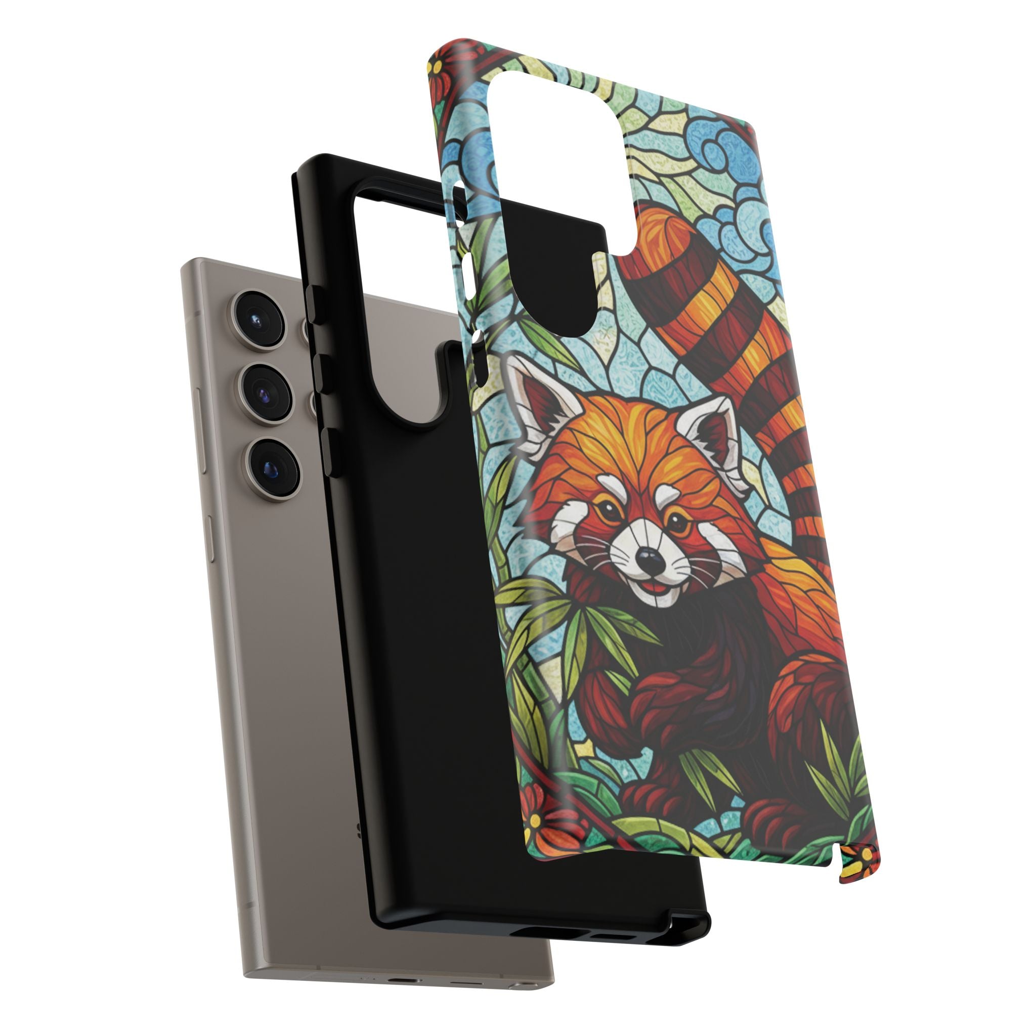Red Panda Stained Glass Phone Case | Samsung iPhone Pixel