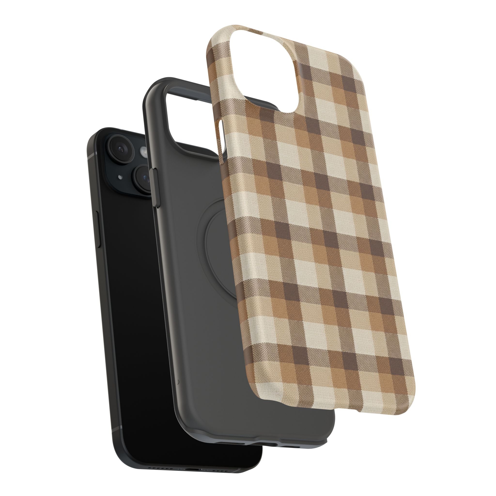 Brown Plaid Pattern Impact-Resistant Case | Checkered Phone Case