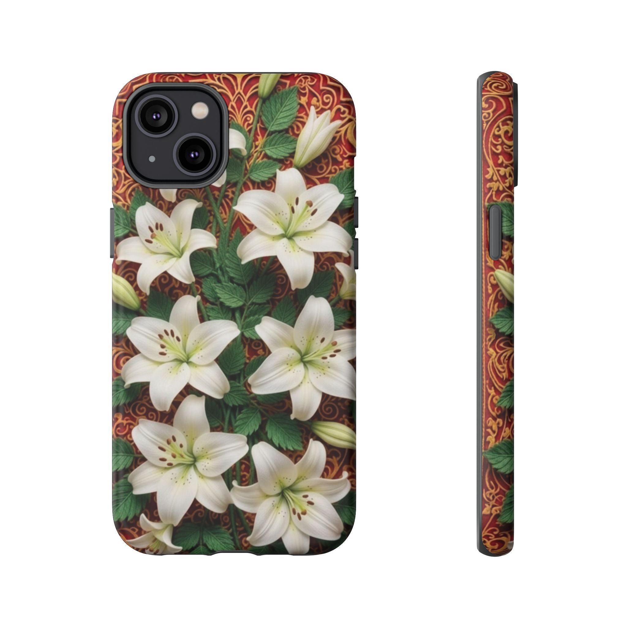 Luxury Lily Phone Case Elegant Floral Ornate Botanical Style Pristine White Bloom Motif Unique Accessory for iPhone Samsung Pixel Devices